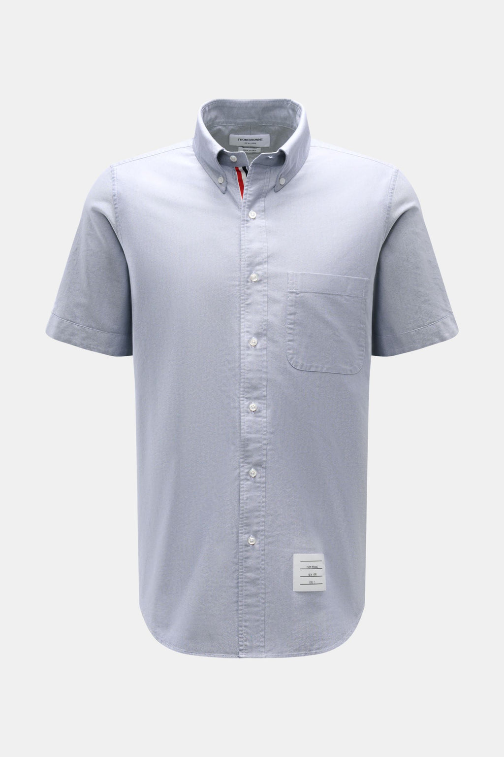 Thom Browne Short sleeve shirt button-down collar smoky - smoky blue