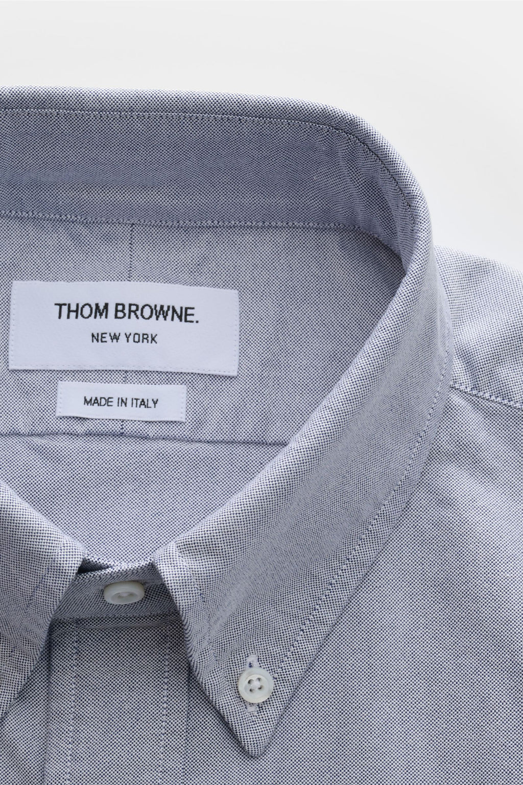 Thom Browne Short sleeve shirt button-down collar smoky - smoky blue