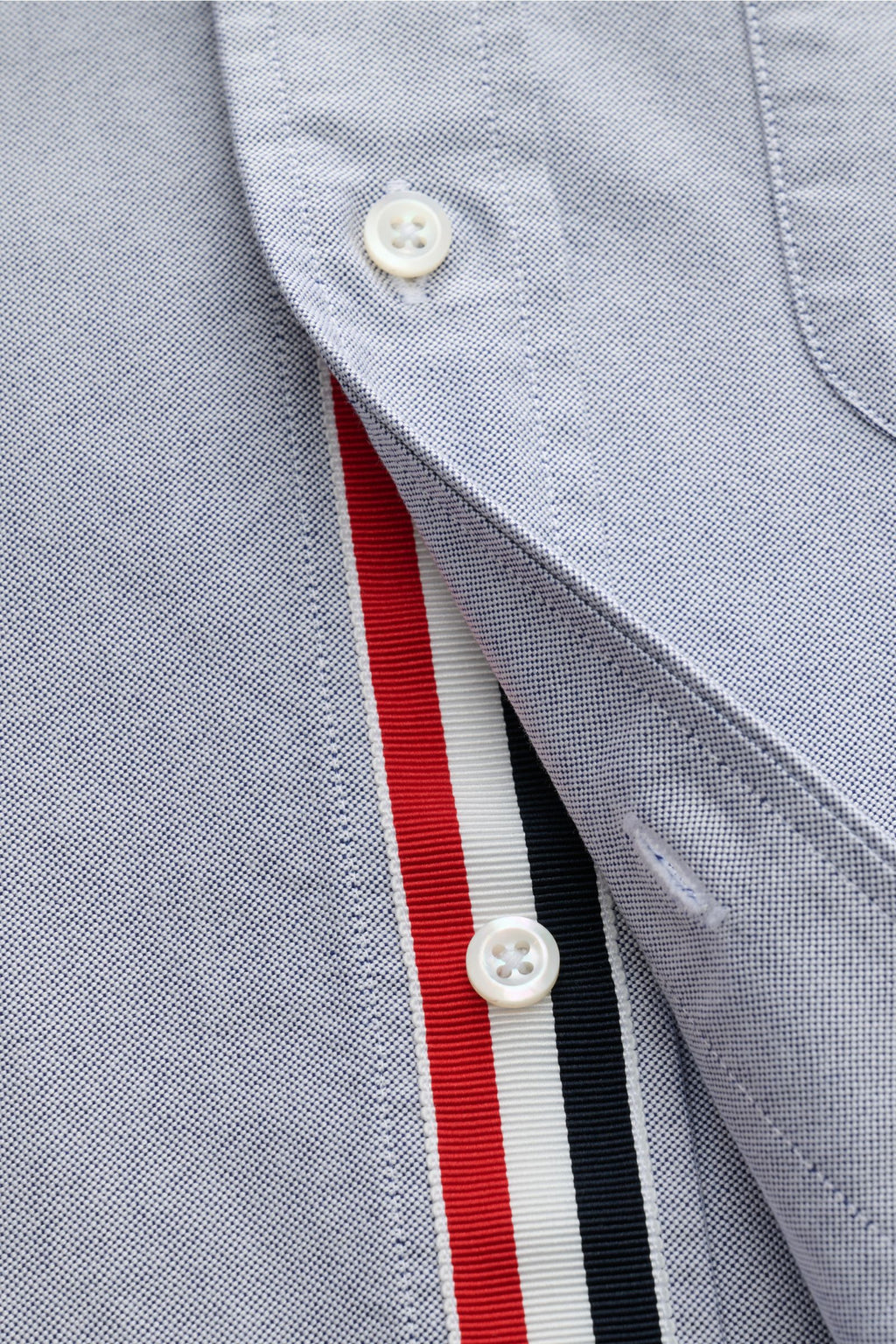 Thom Browne Short sleeve shirt button-down collar smoky - smoky blue