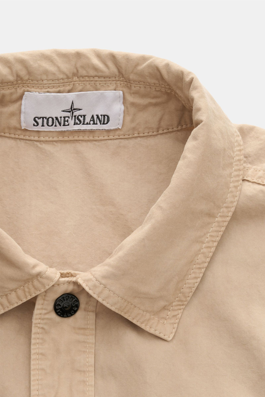 Stone Island Short sleeve shirt 'Brushed Canvas' Kent collar - Beige