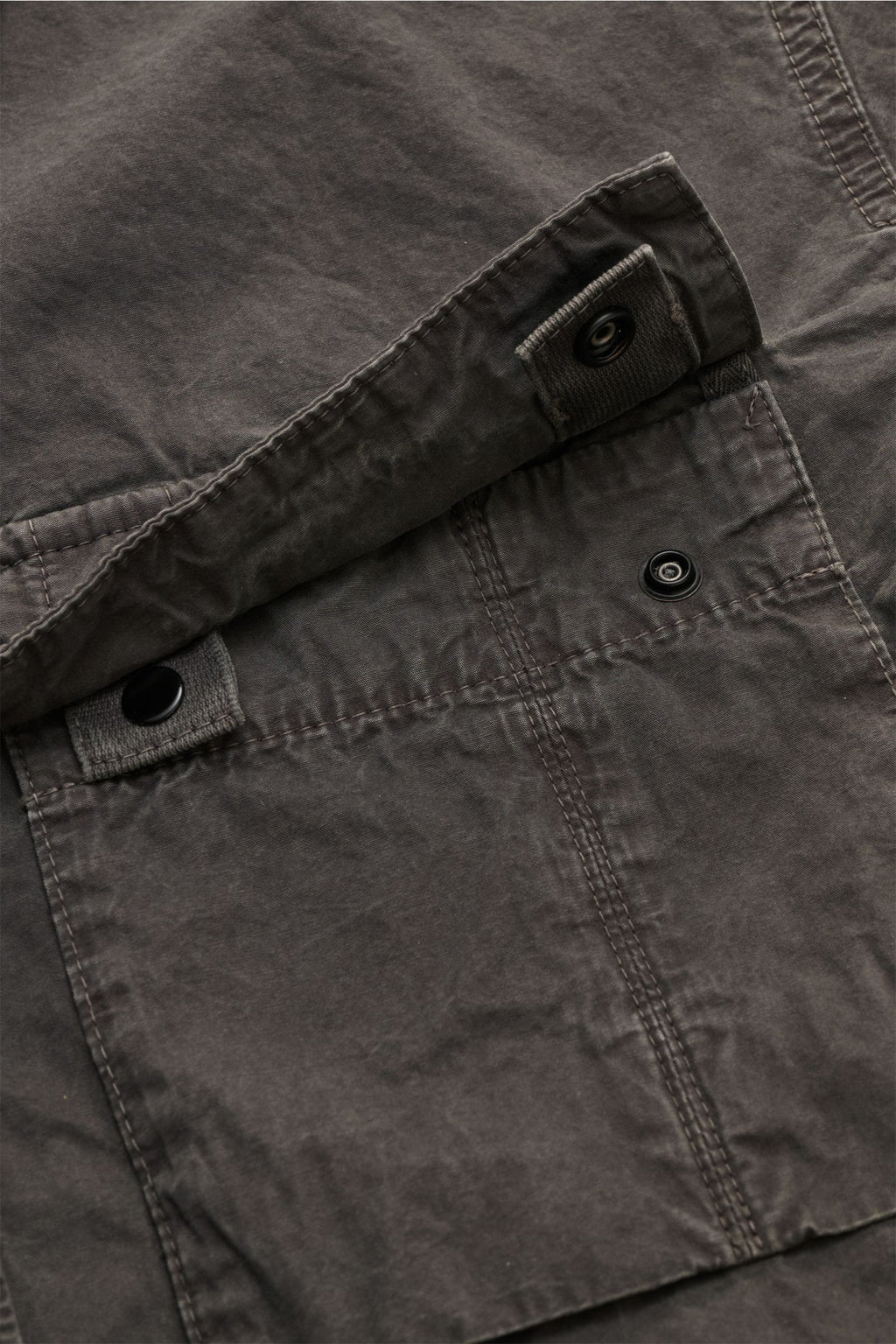 Stone Island Short sleeve shirt 'Brushed Canvas' Kent collar - Anthracite