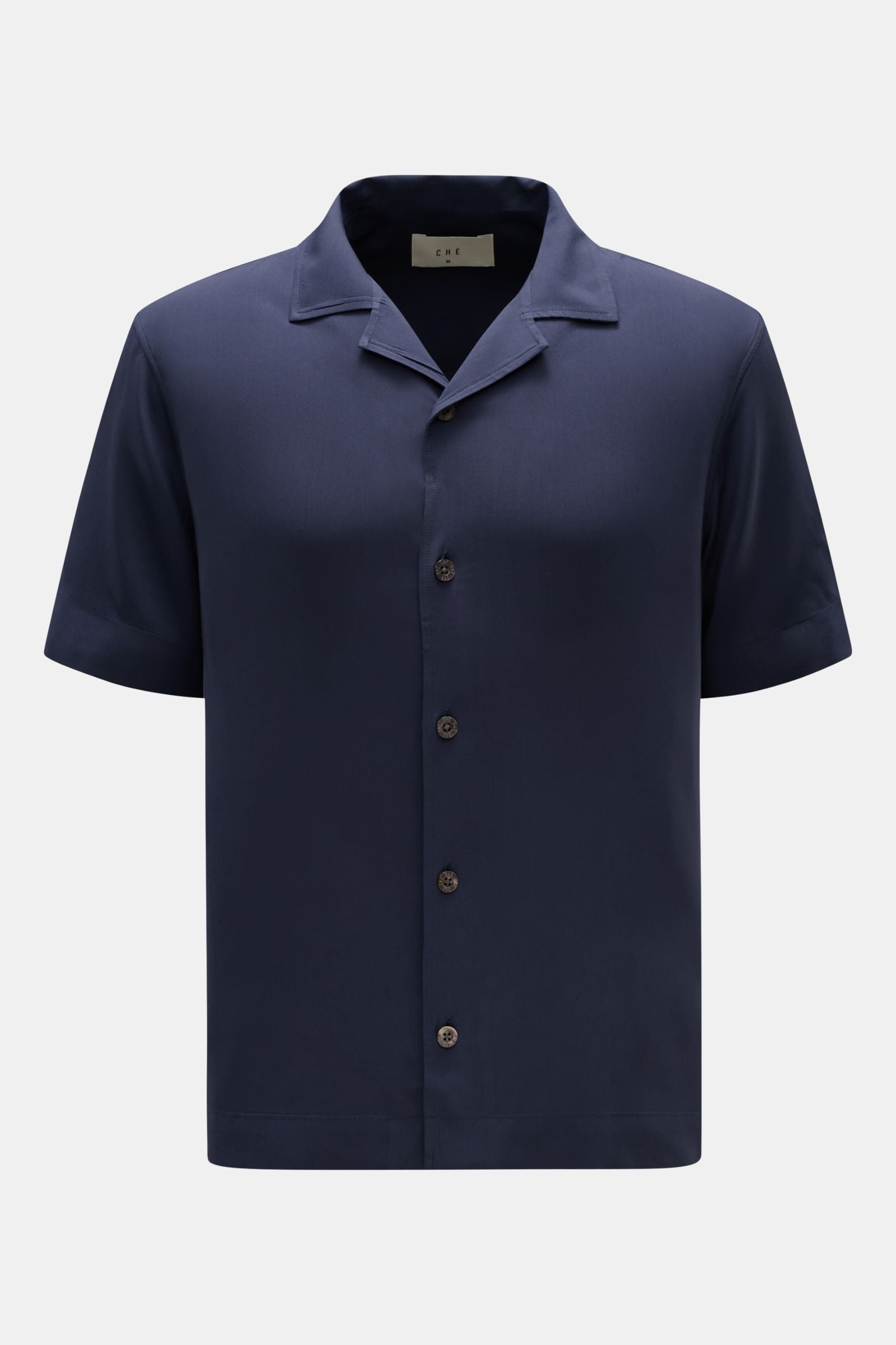 Ché Short sleeve shirt 'Valbonne' Cuban collar - Navy