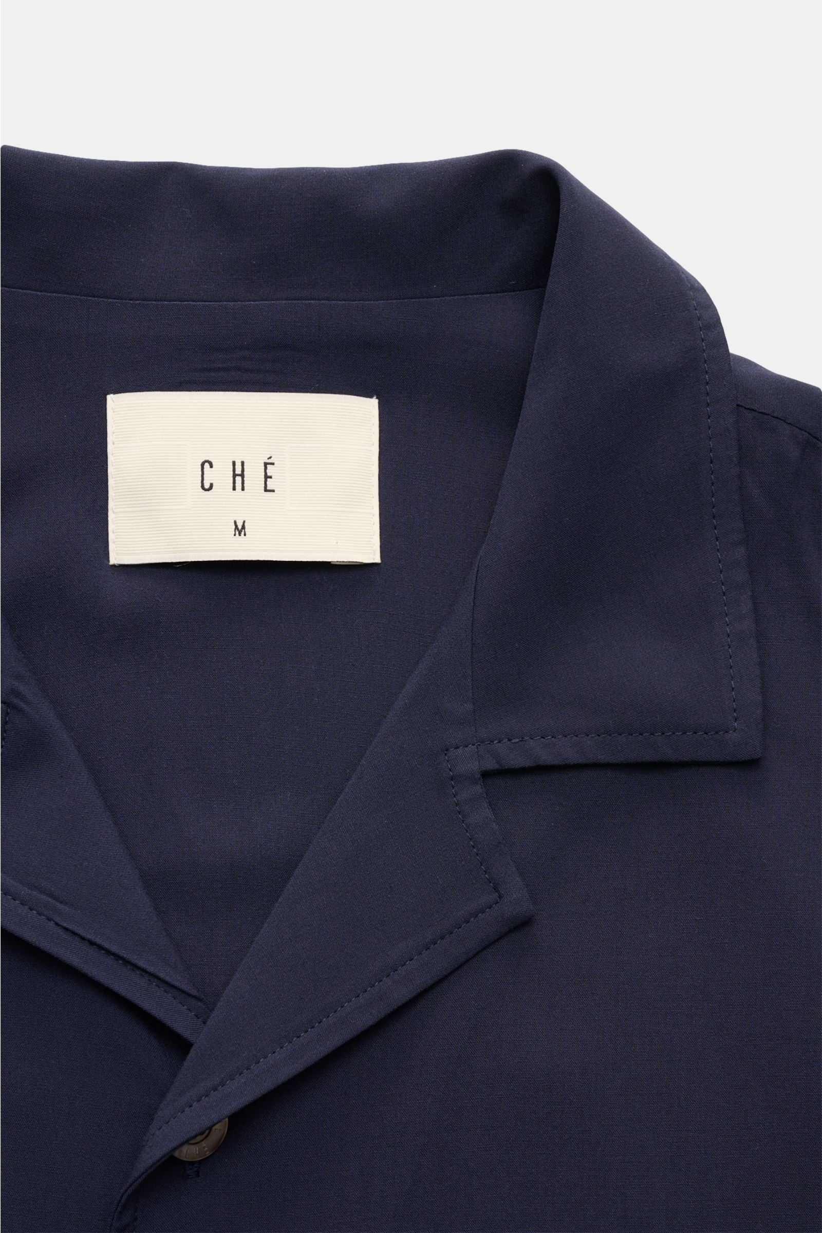 Ché Short sleeve shirt 'Valbonne' Cuban collar - Navy