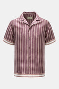 Ché Short sleeve shirt 'Pressoa' Cuban collar - brown patterned