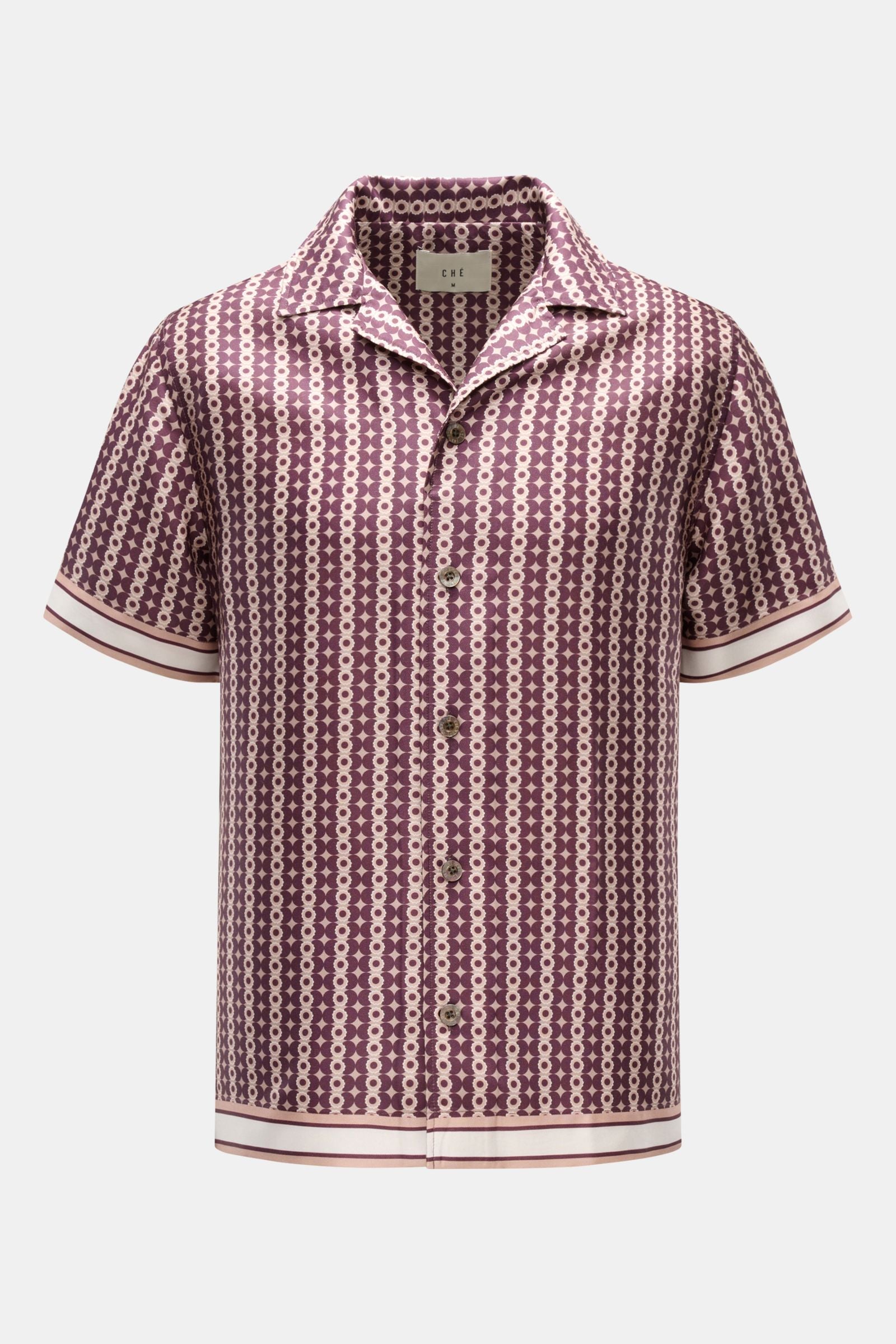 Ché Short sleeve shirt 'Pressoa' Cuban collar - brown patterned