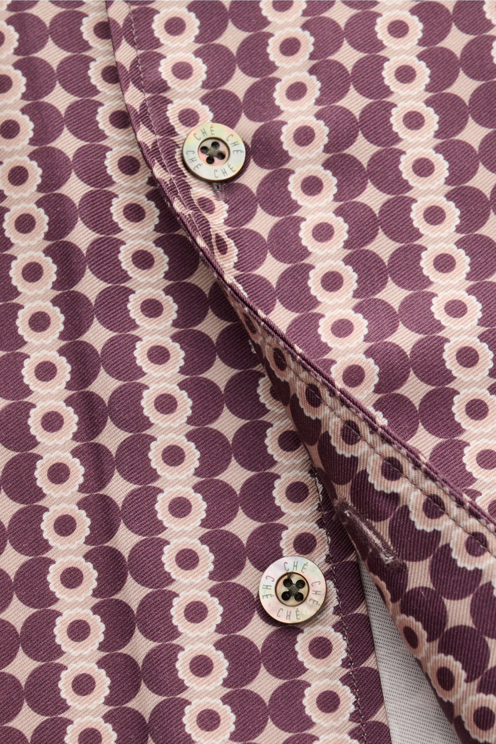 Ché Short sleeve shirt 'Pressoa' Cuban collar - brown patterned