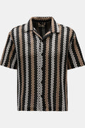Percival Short sleeve shirt 'Wade' Cuban collar - striped