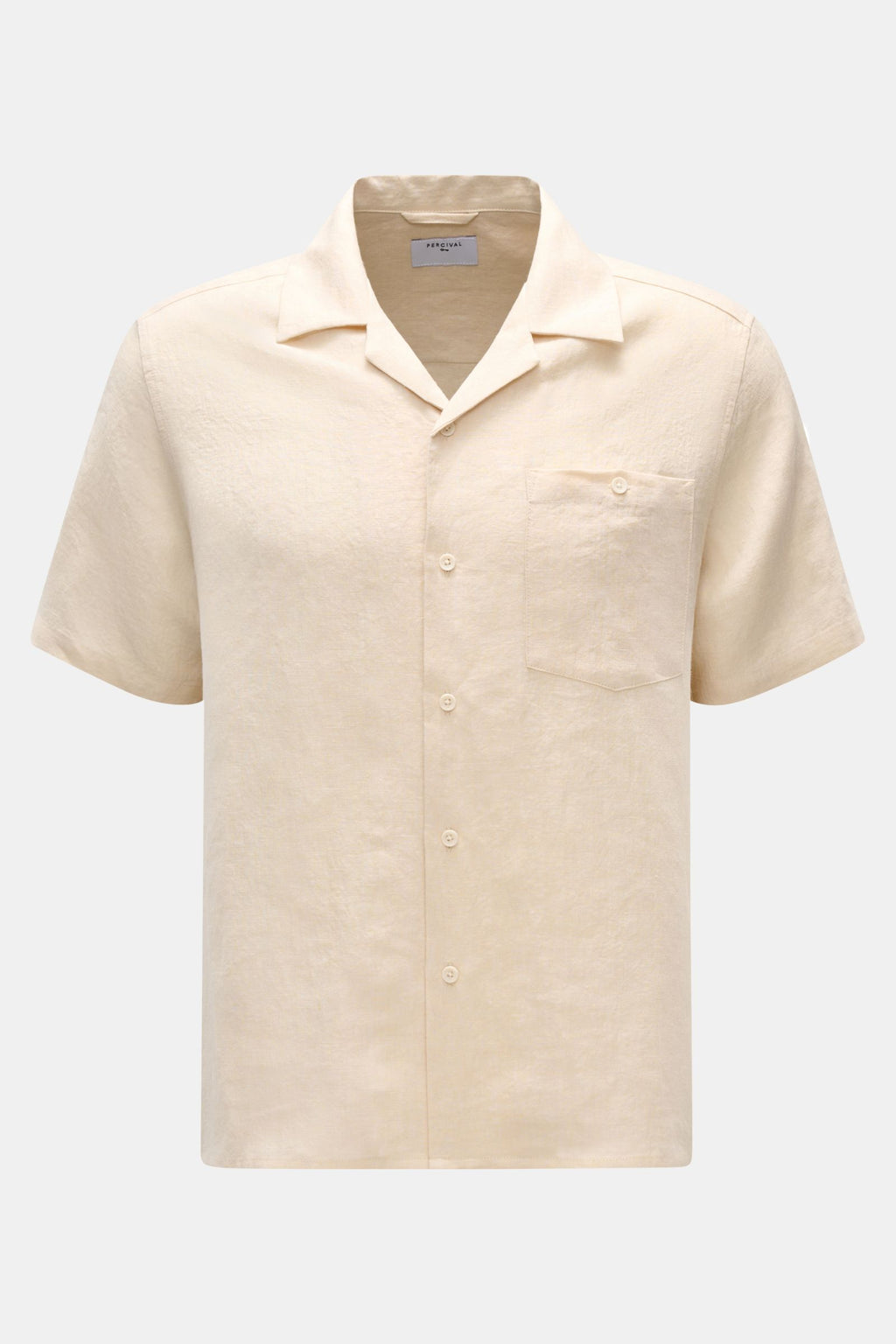 Percival Linen short sleeve shirt Cuban collar - beige