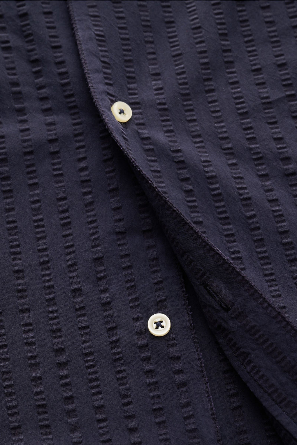 Officine Générale Short sleeve shirt 'Eren' Cuban collar - navy
