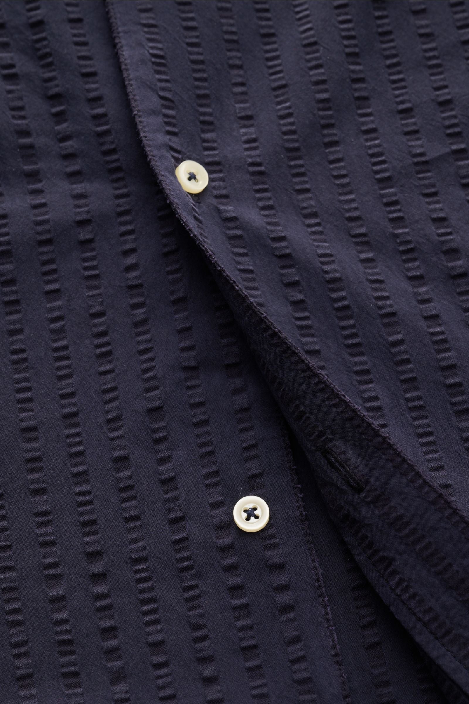 Officine Générale Short sleeve shirt 'Eren' Cuban collar - navy