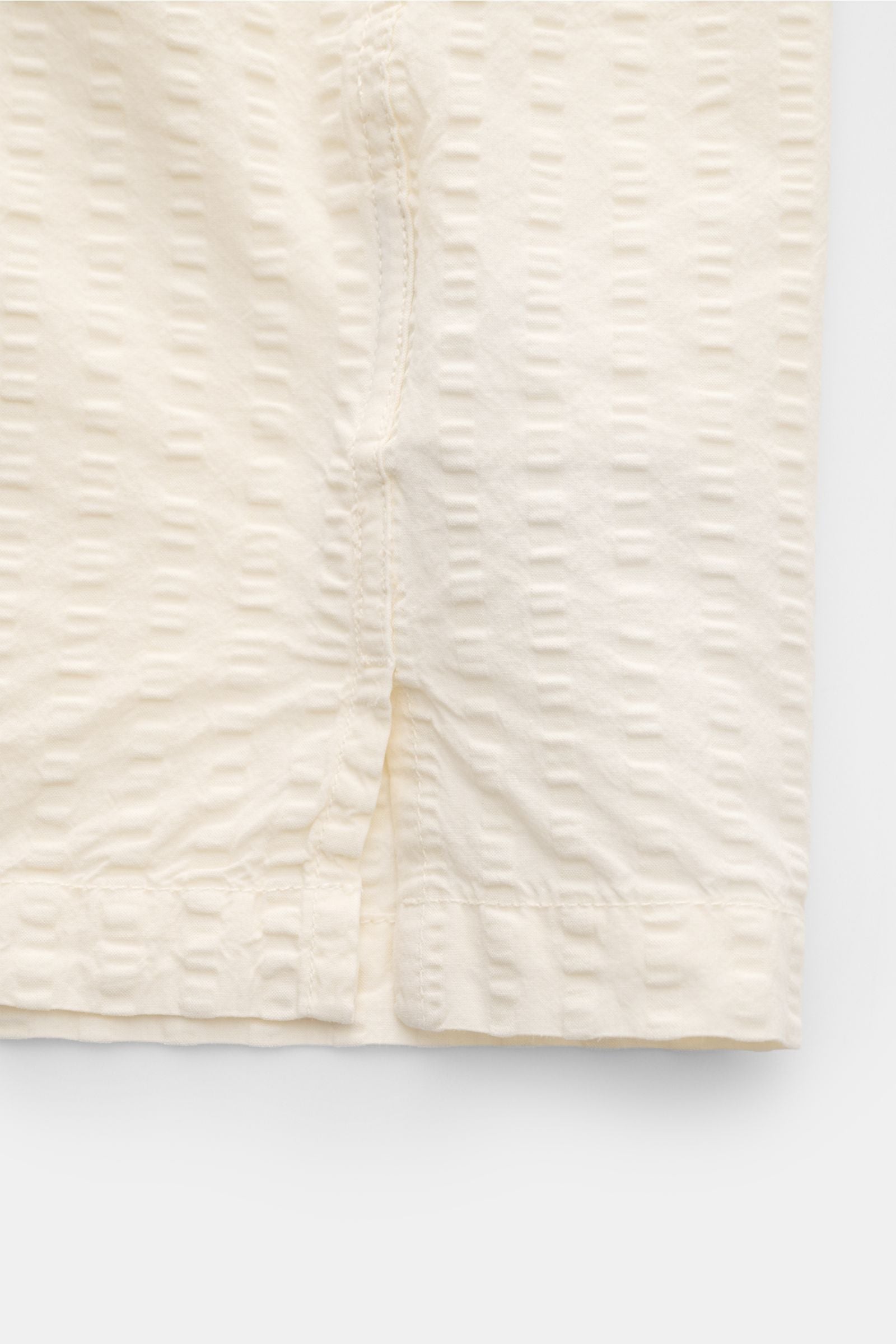 Officine Générale Short sleeve shirt 'Eren' Cuban collar - cream