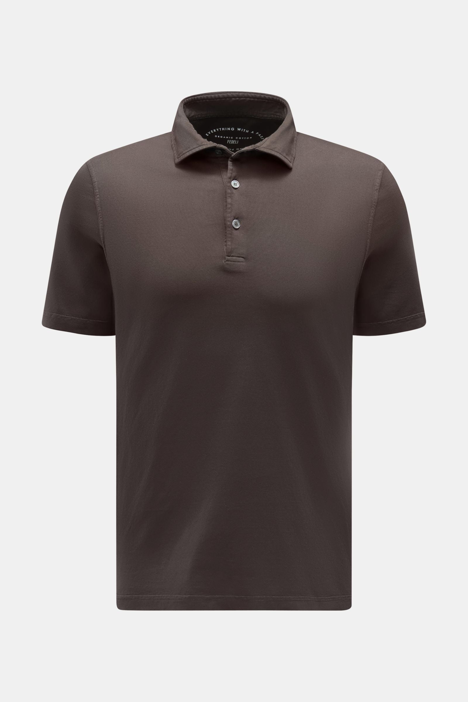Fedeli Jersey polo shirt 'Zero' - Grey brown