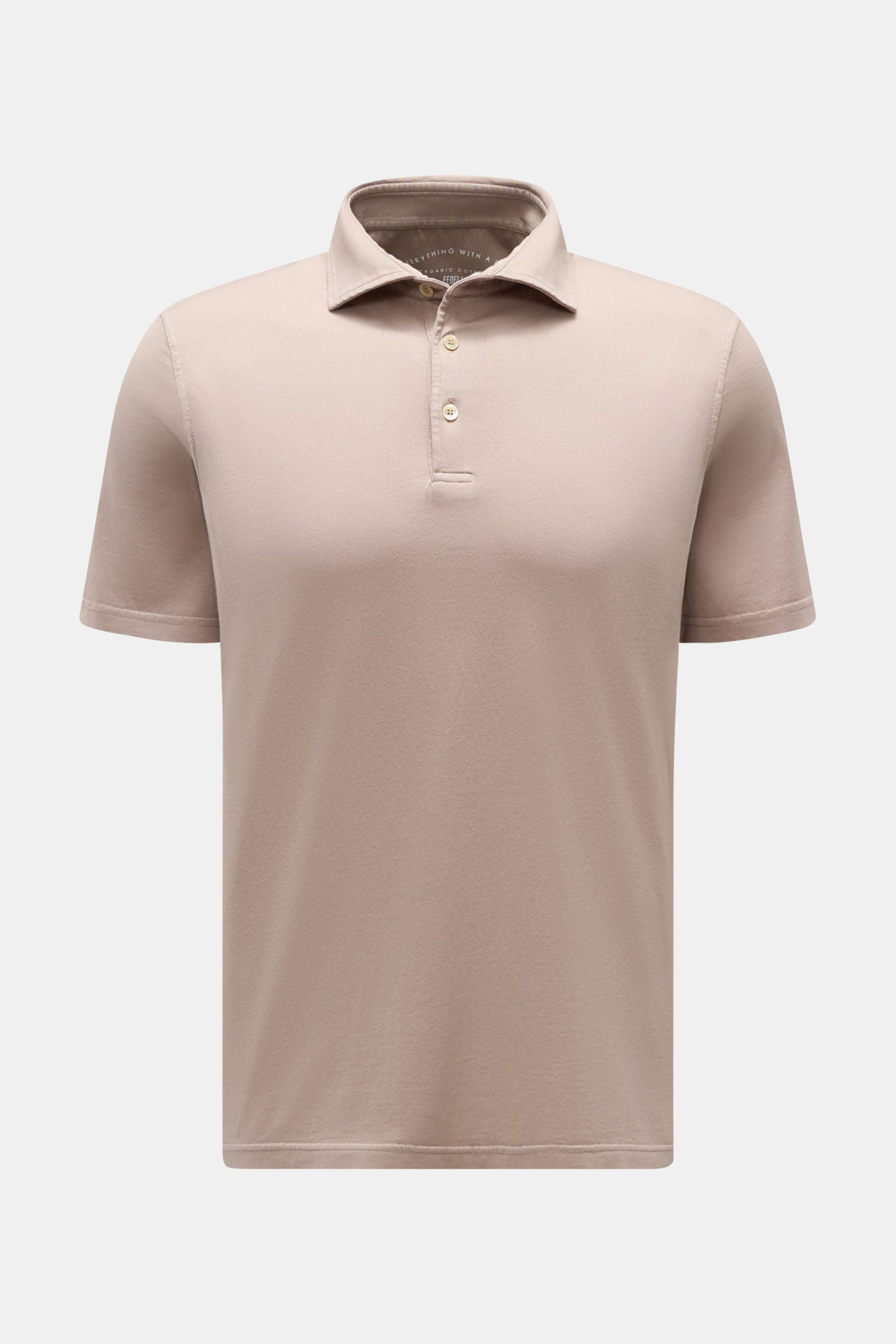 Fedeli Jersey polo shirt 'Zero' - Taupe