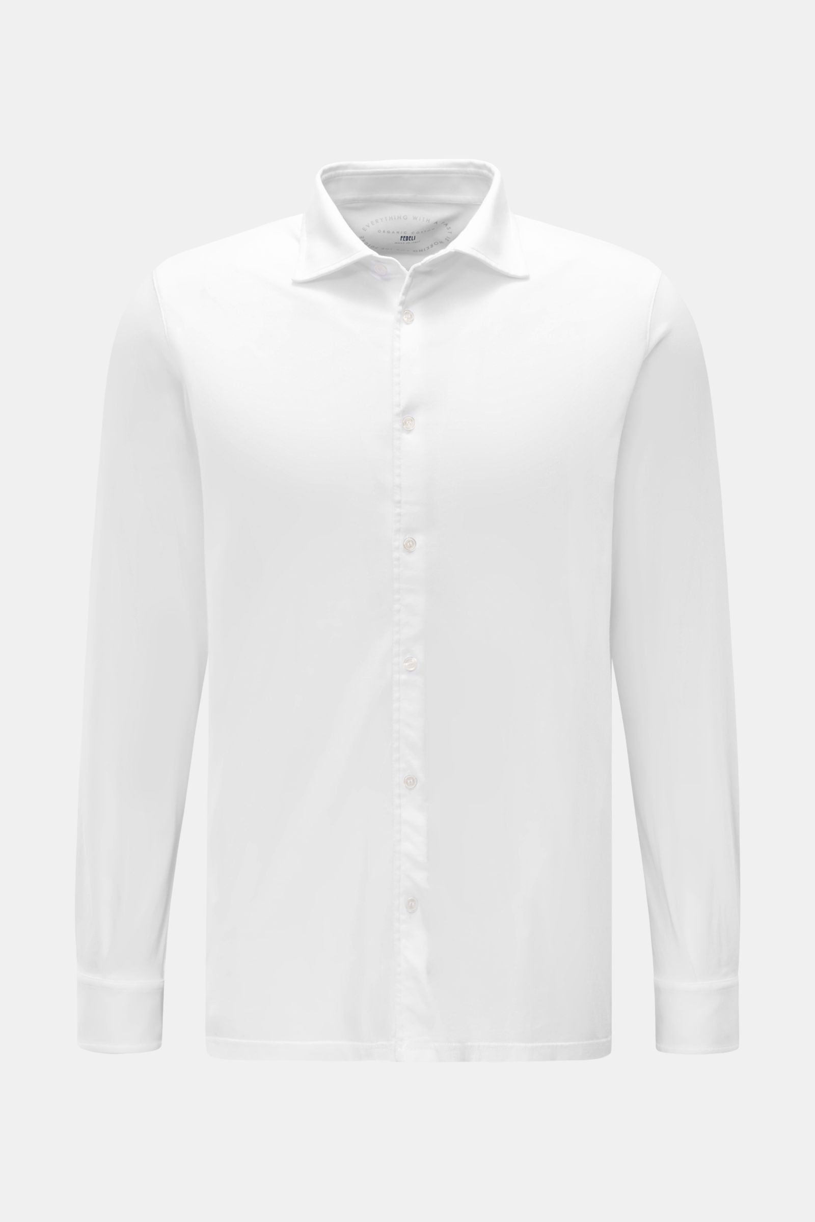 Fedeli Jersey shirt 'Jason' shark collar - White