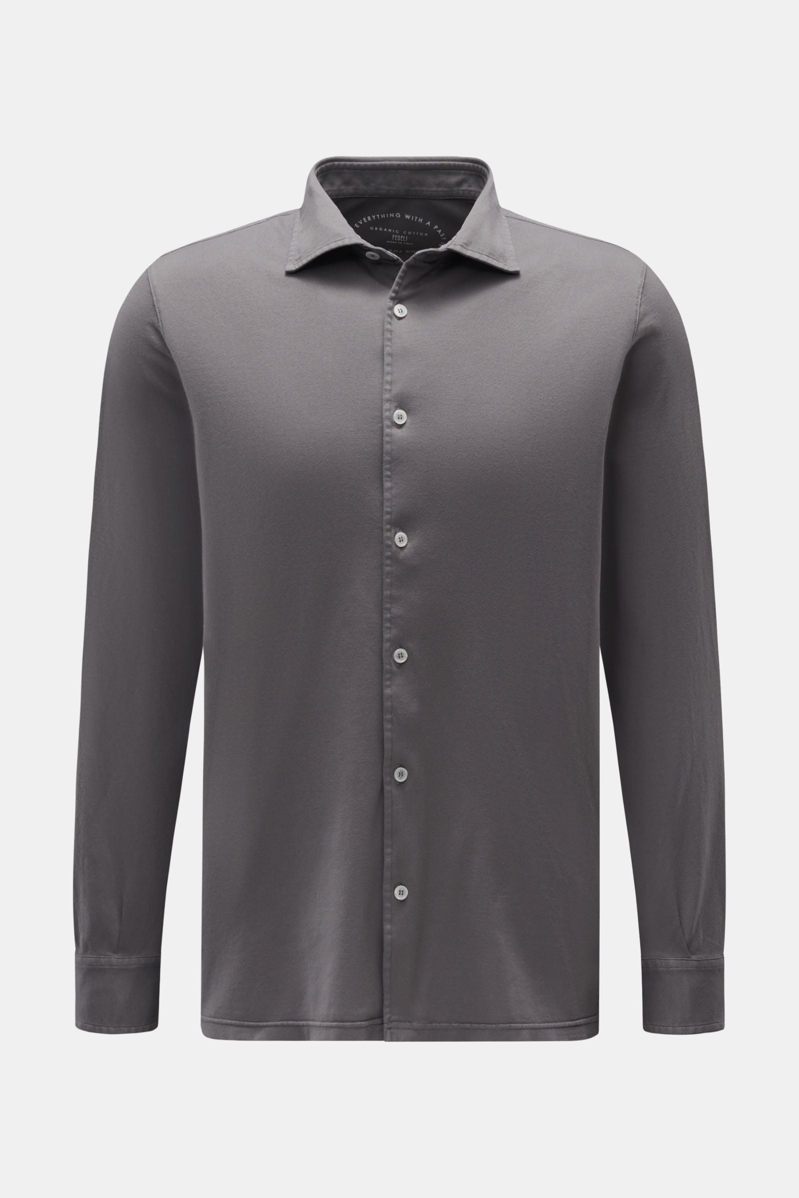 Fedeli Jersey shirt 'Jason' shark collar - Grey