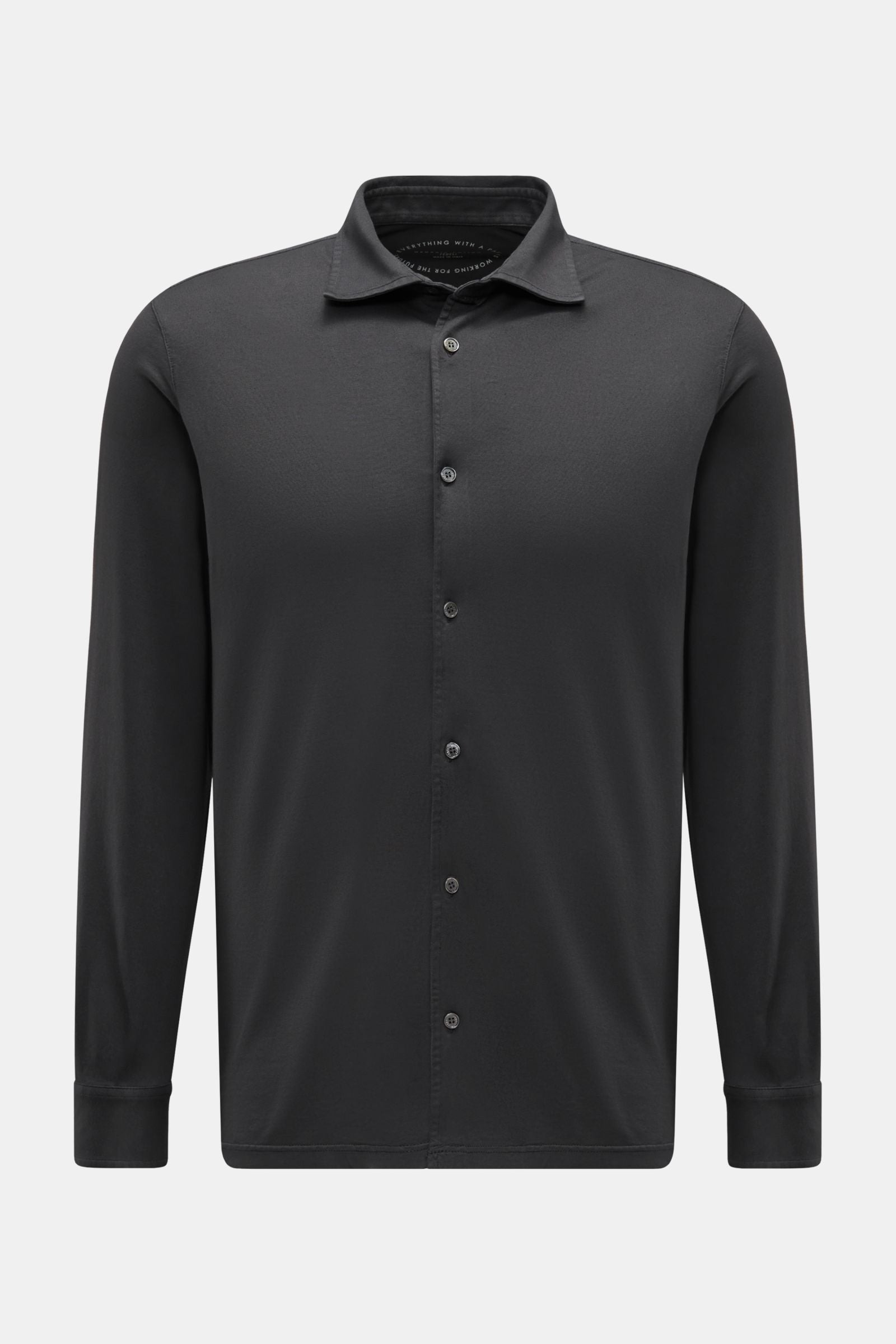 Fedeli Jersey shirt 'Jason' shark collar - Dark grey