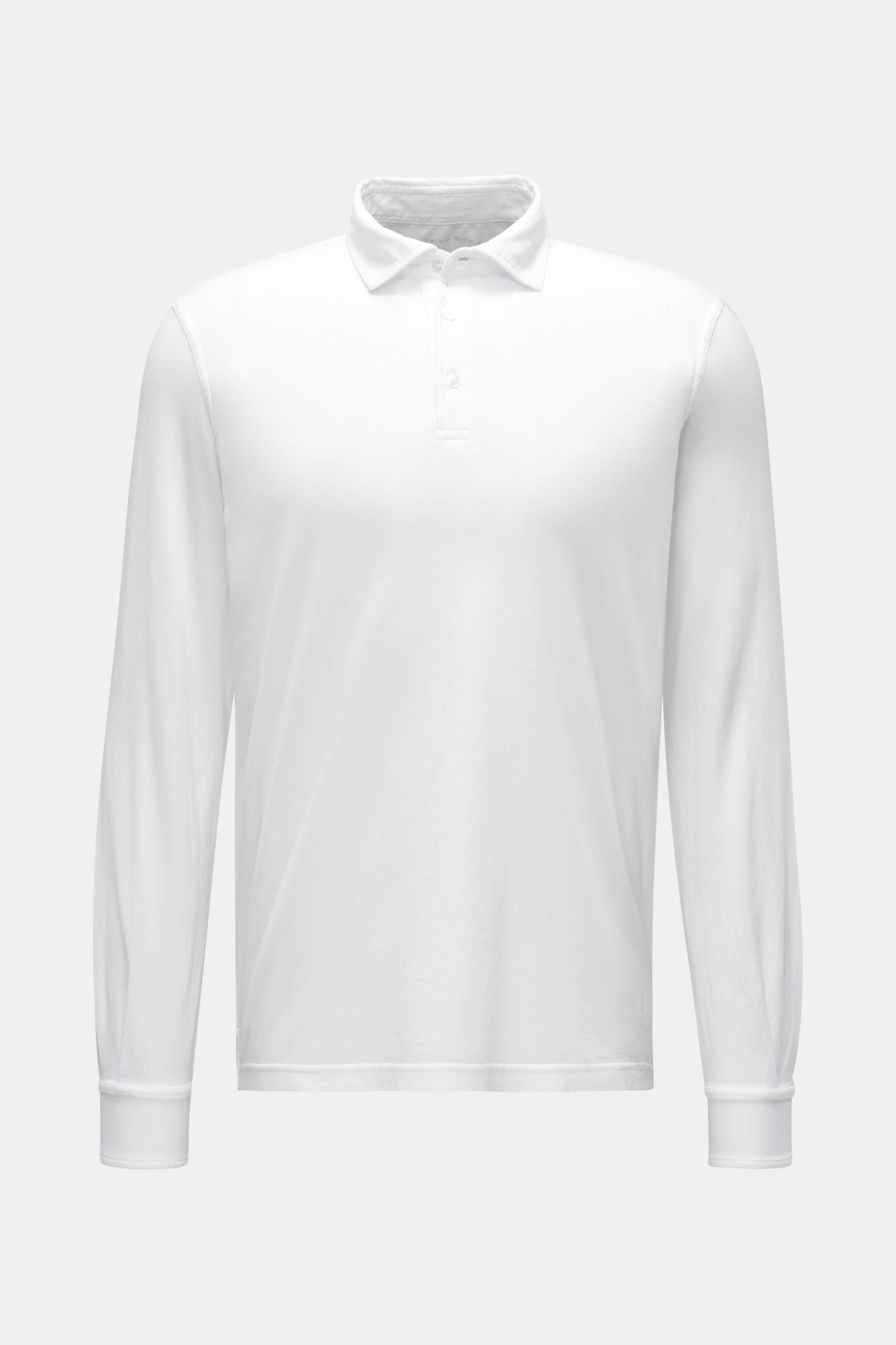 Fedeli Jersey long sleeve polo shirt 'Zero' - White