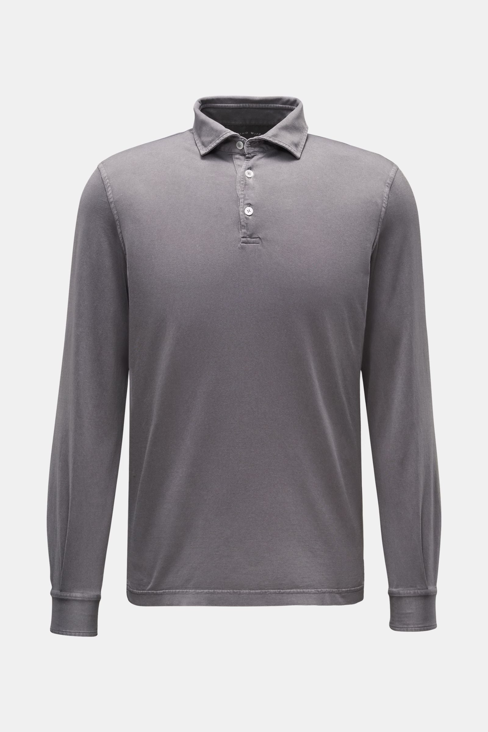 Fedeli Jersey long sleeve polo shirt 'Zero' - Grey