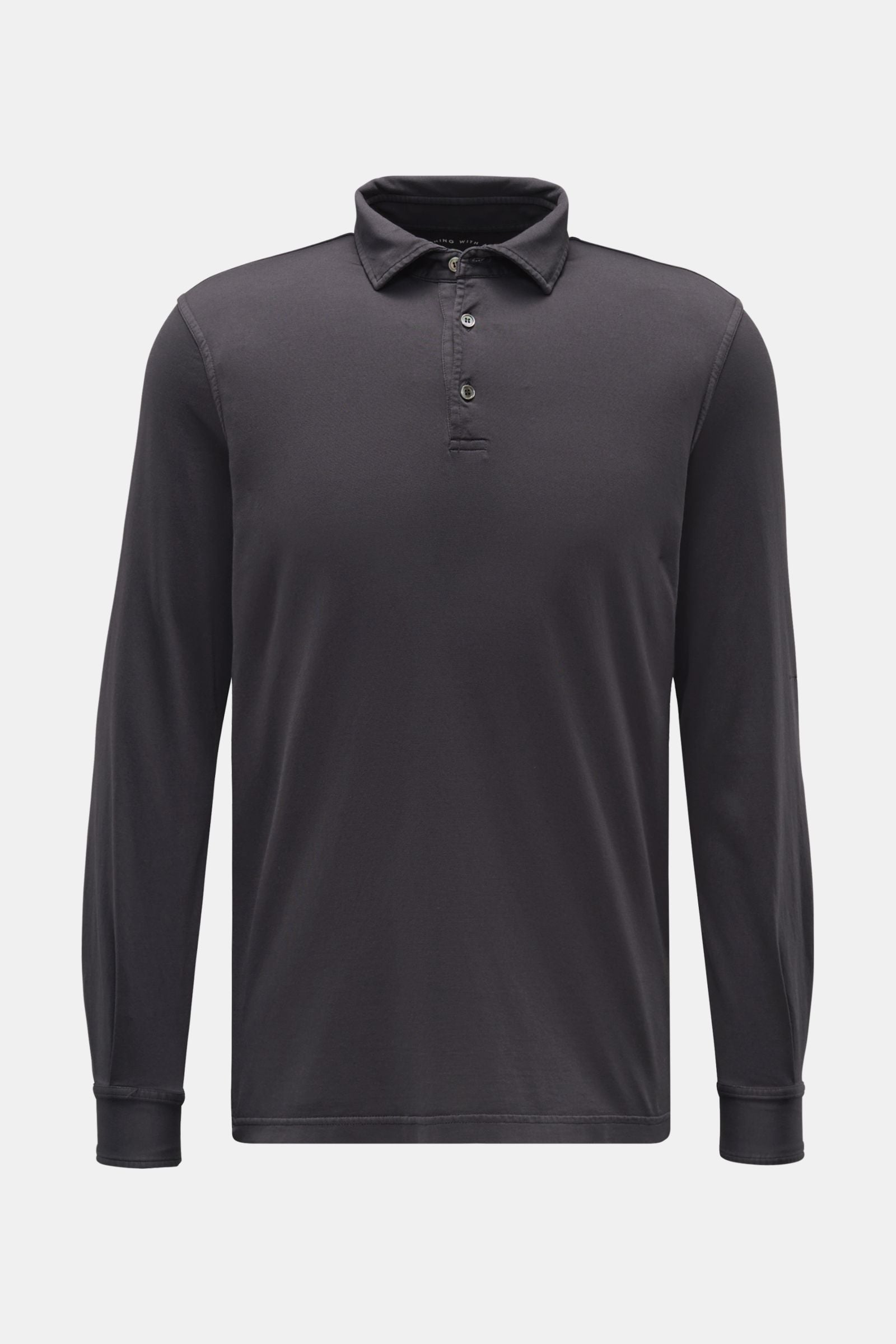 Fedeli Jersey long sleeve polo shirt 'Zero' - Dark grey