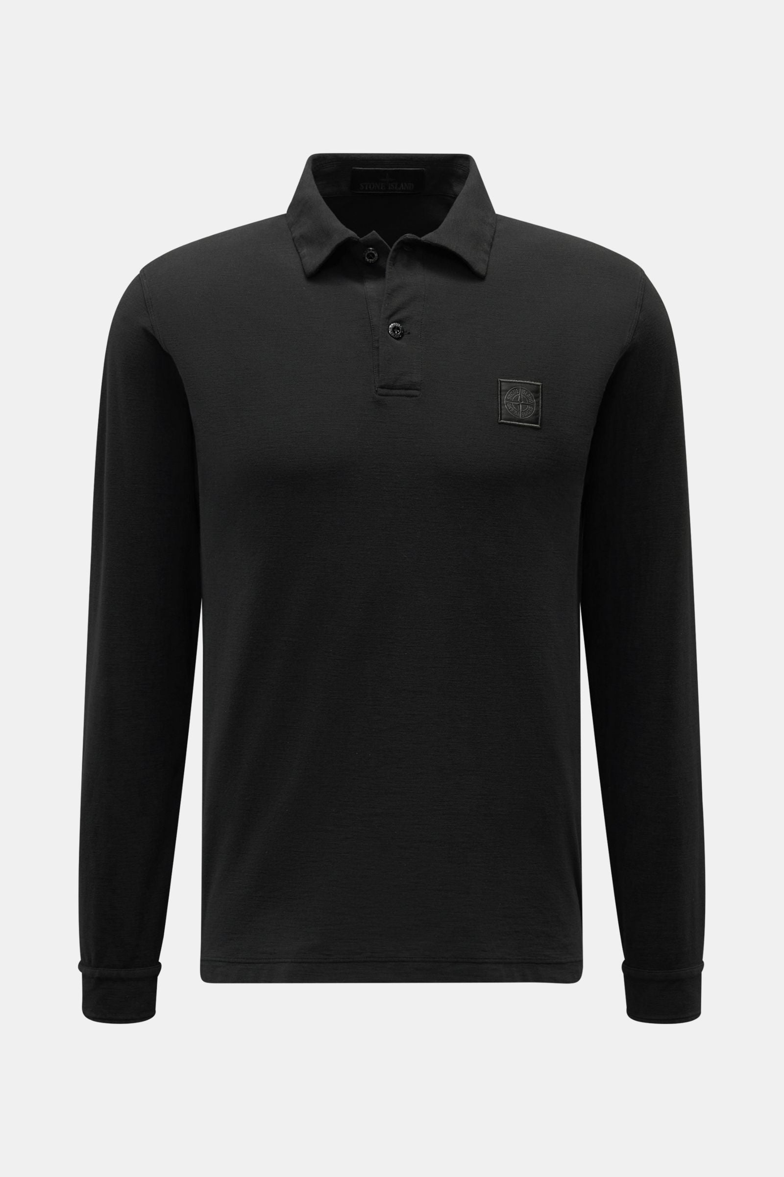 Stone Island Long sleeve polo shirt 'Ghost Piece' - Black
