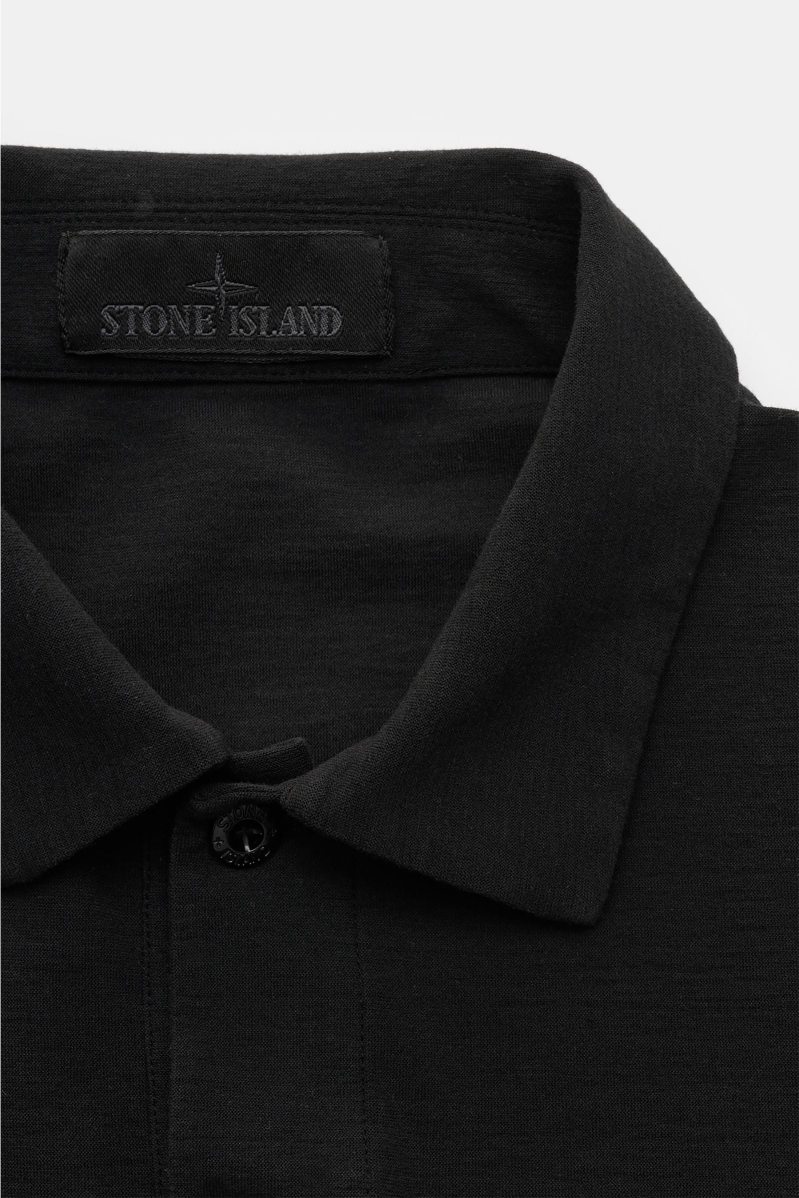Stone Island Long sleeve polo shirt 'Ghost Piece' - Black
