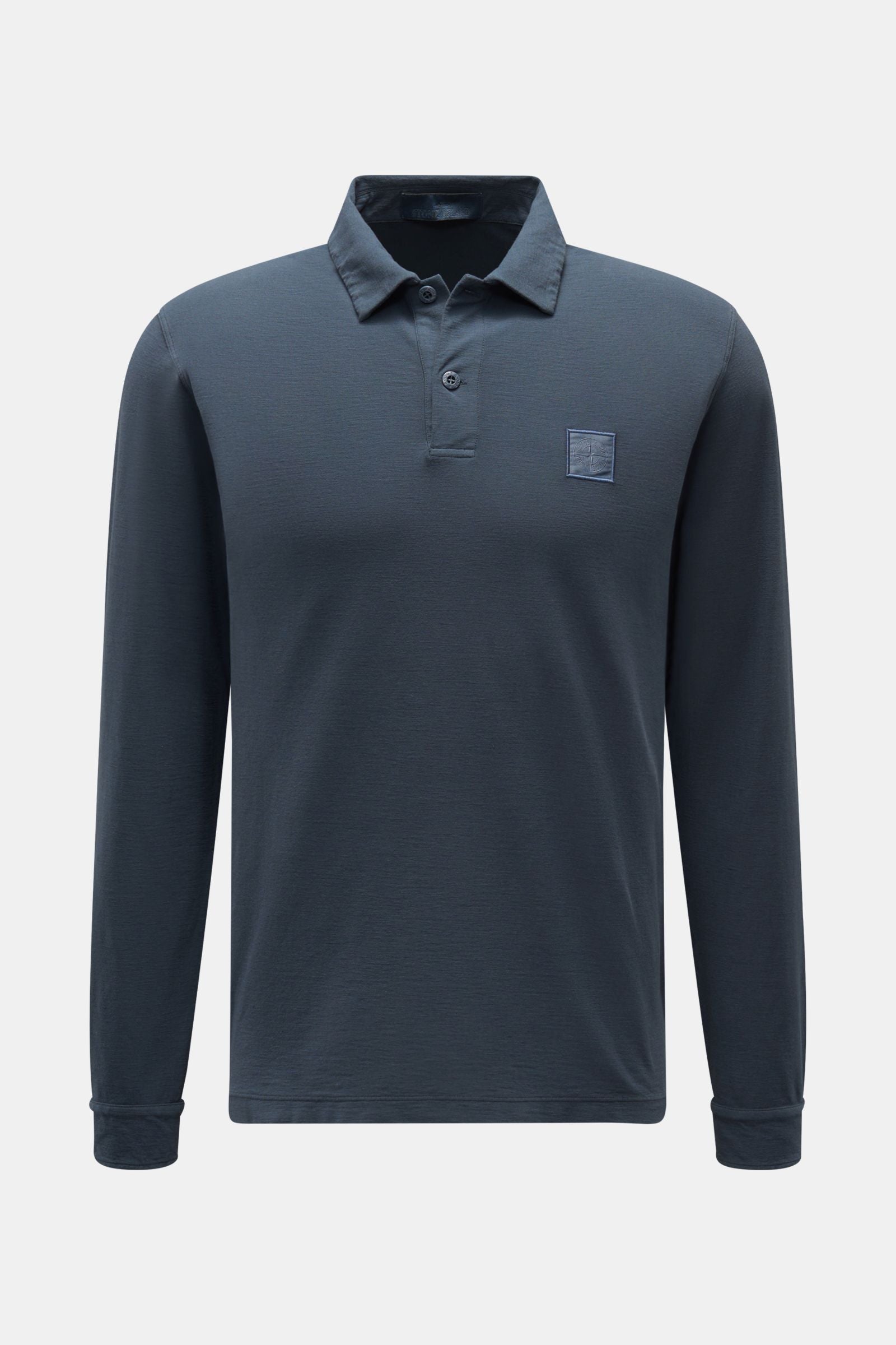 Stone Island Long sleeve polo shirt 'Ghost Piece' - Grey blue