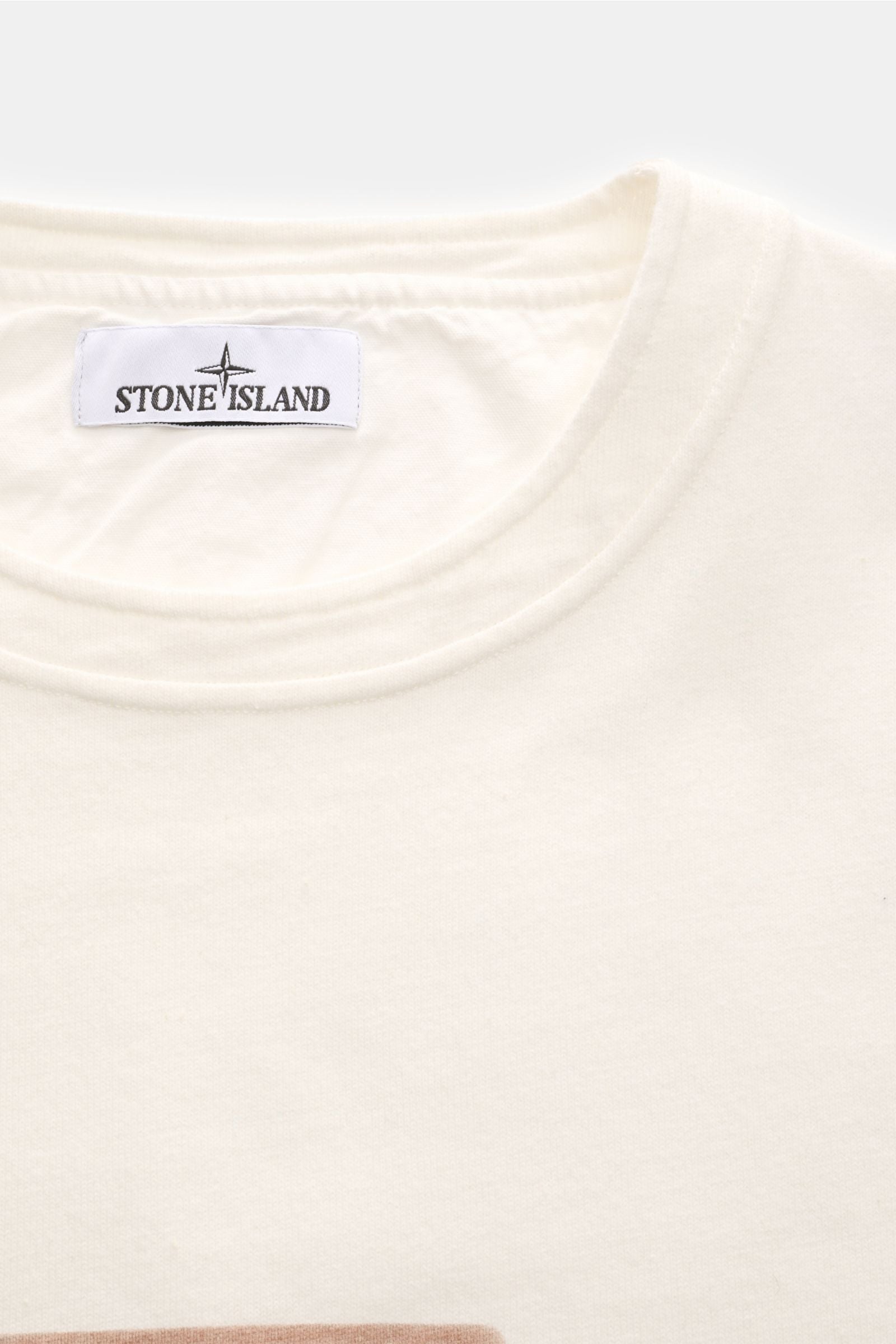 Stone Island Crew neck T-shirt 'Raw Beauty' - cream