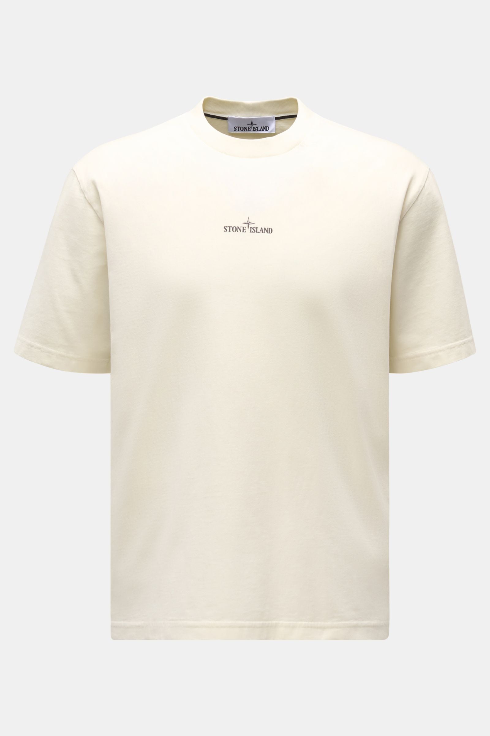 Stone Island Crew neck T-shirt 'Industrial Print' - cream