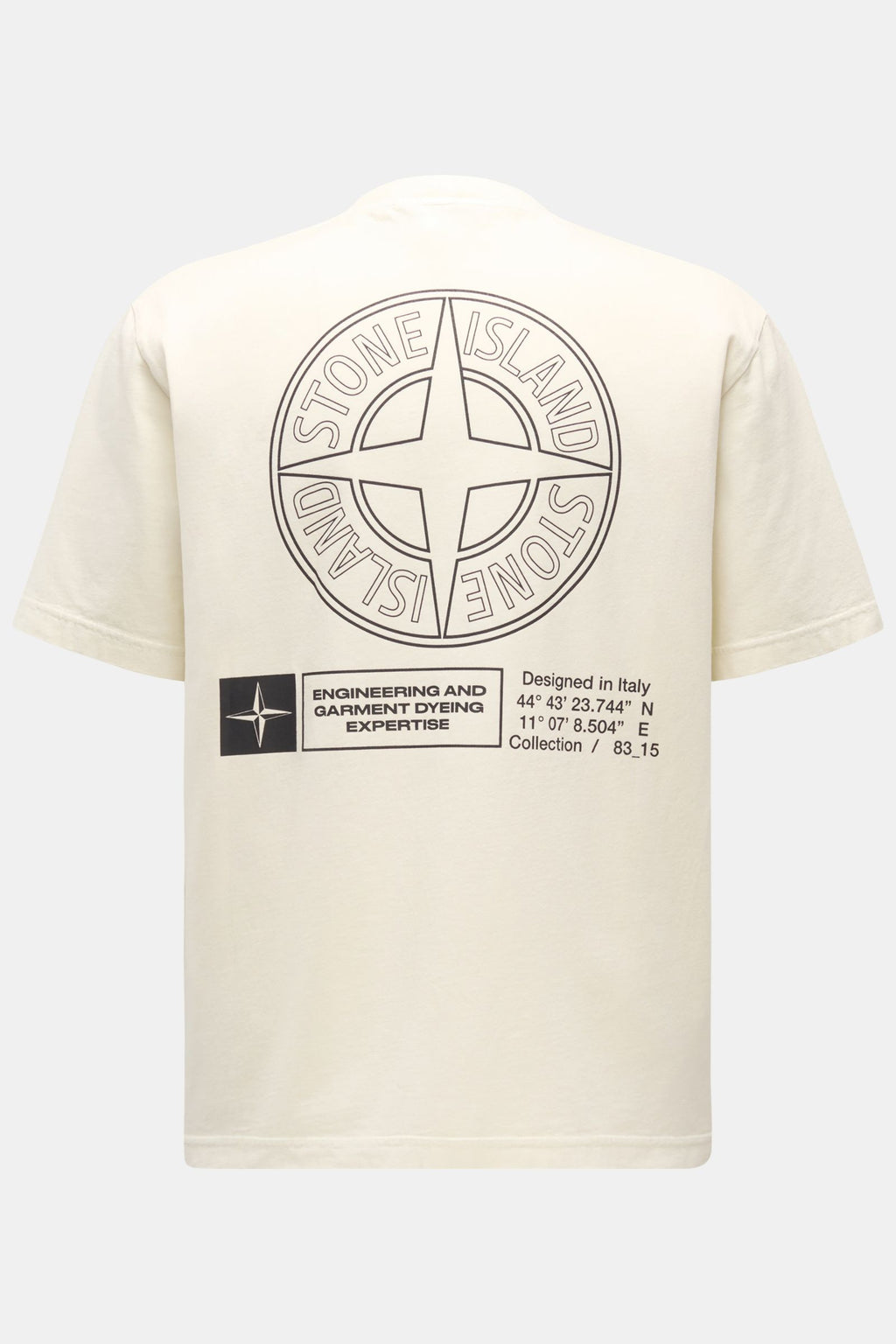 Stone Island Crew neck T-shirt 'Industrial Print' - cream