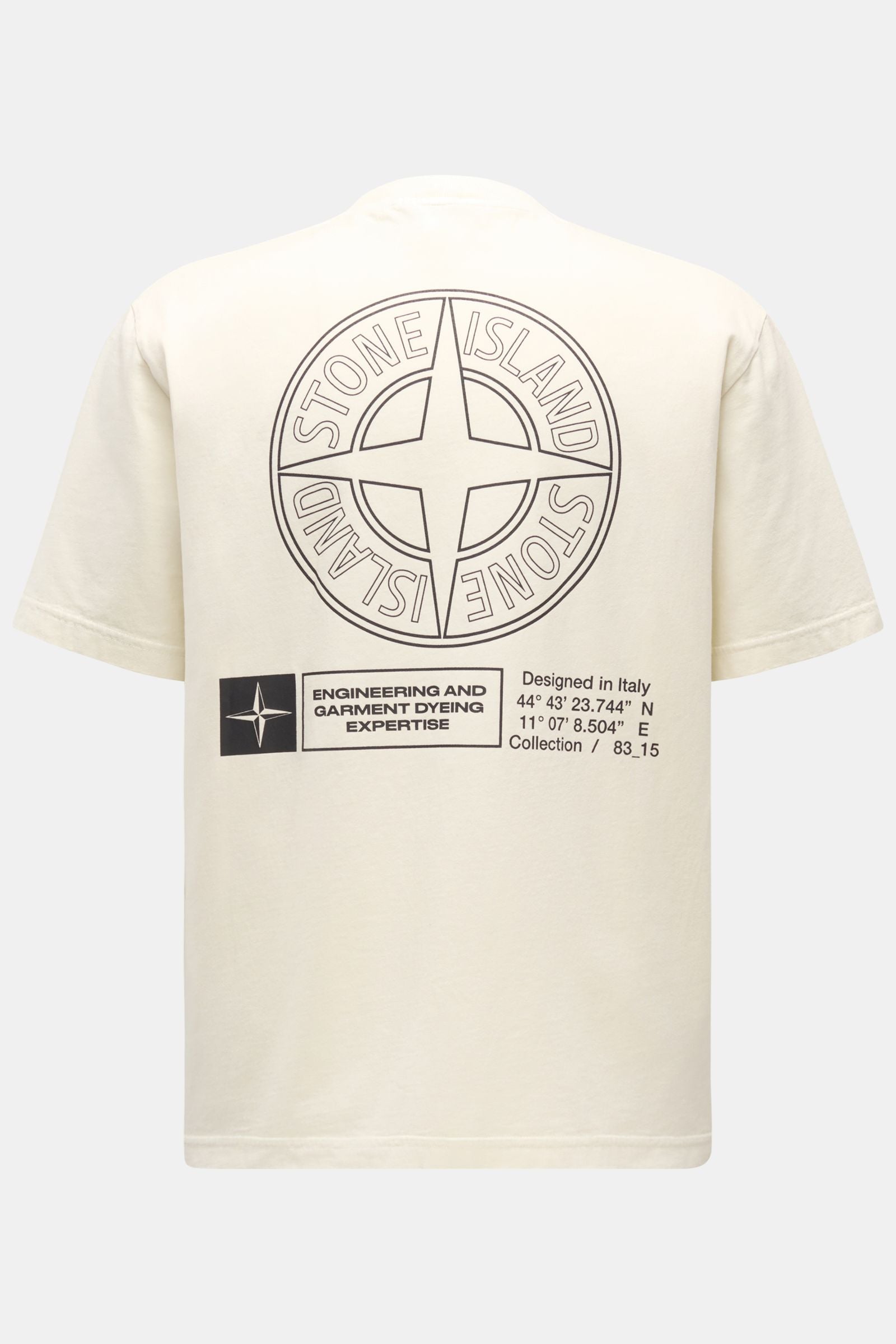 Stone Island Crew neck T-shirt 'Industrial Print' - cream