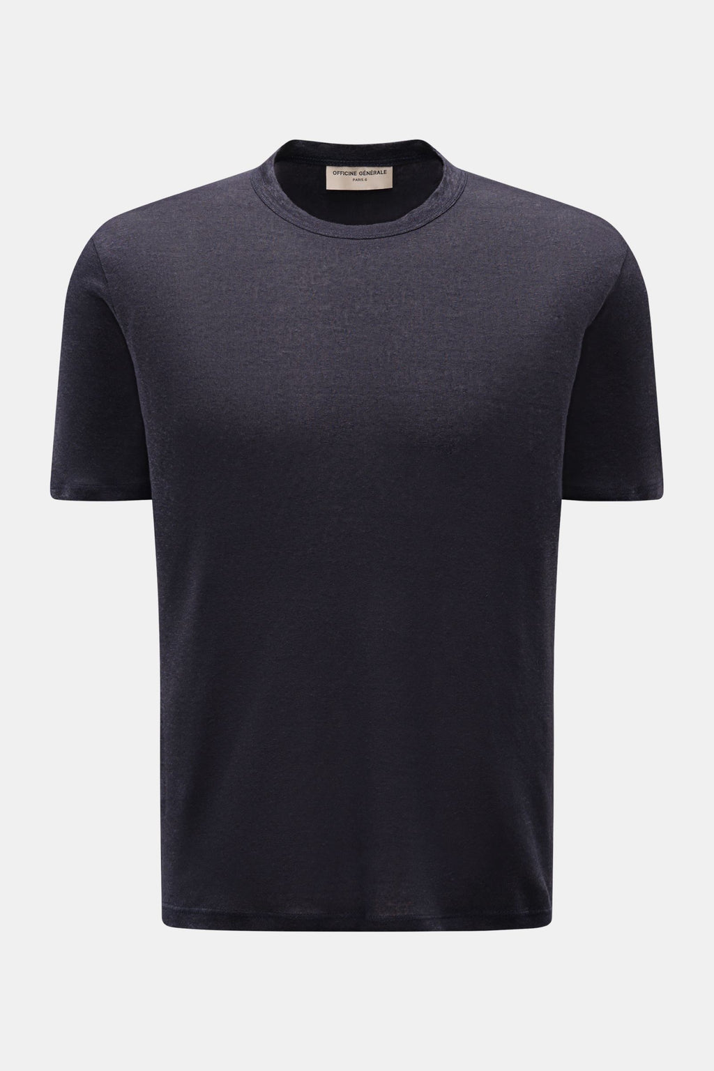 Officine Générale Linen crew neck T-shirt - navy