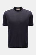 Officine Générale Linen crew neck T-shirt - navy