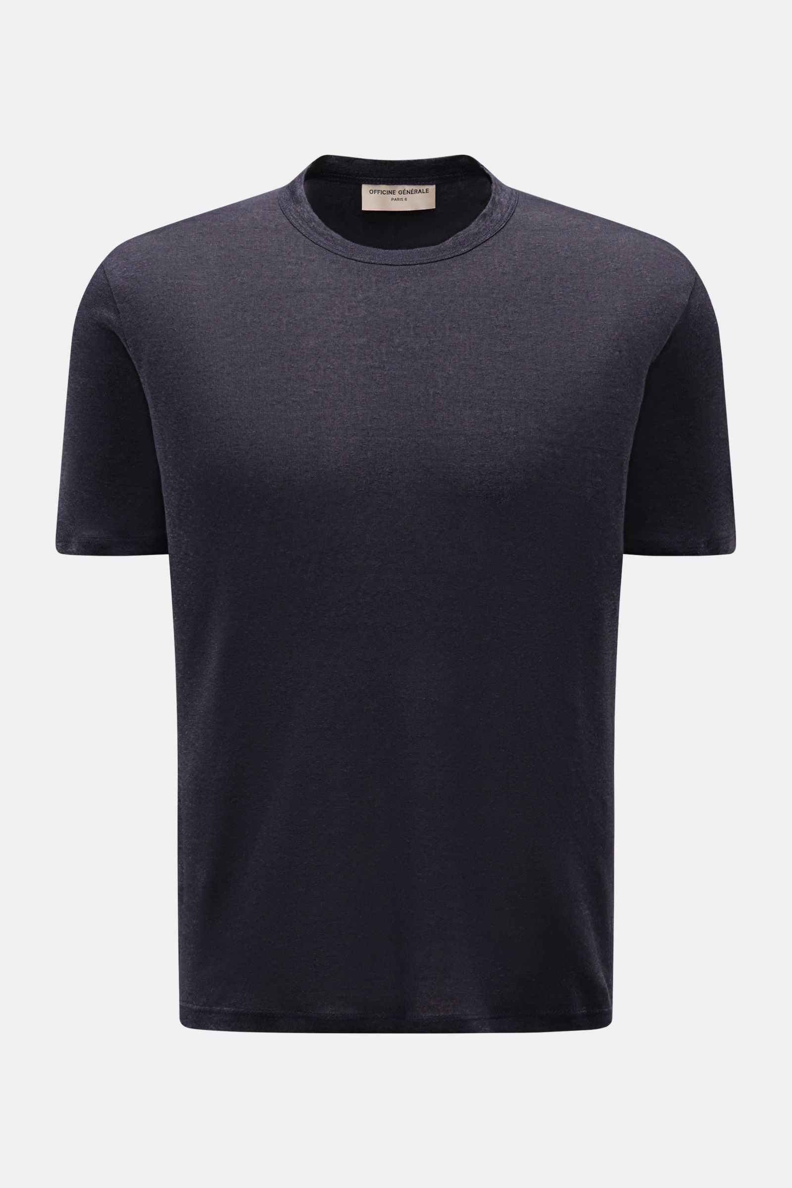 Officine Générale Linen crew neck T-shirt - navy