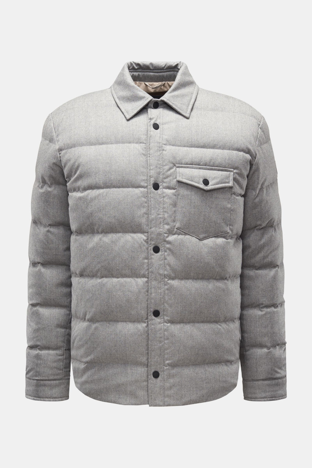 People of Shibuya Down overshirt 'Aver' - grey mottled