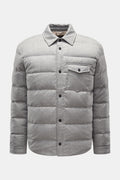 People of Shibuya Down overshirt 'Aver' - grey mottled