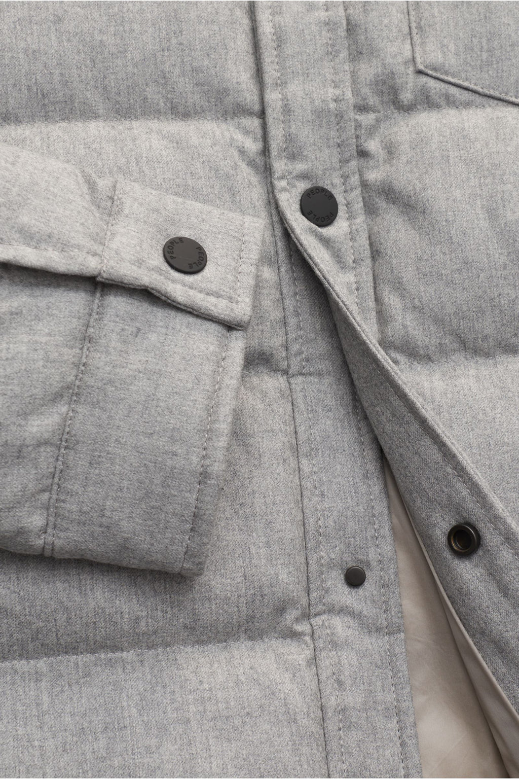 People of Shibuya Down overshirt 'Aver' - grey mottled