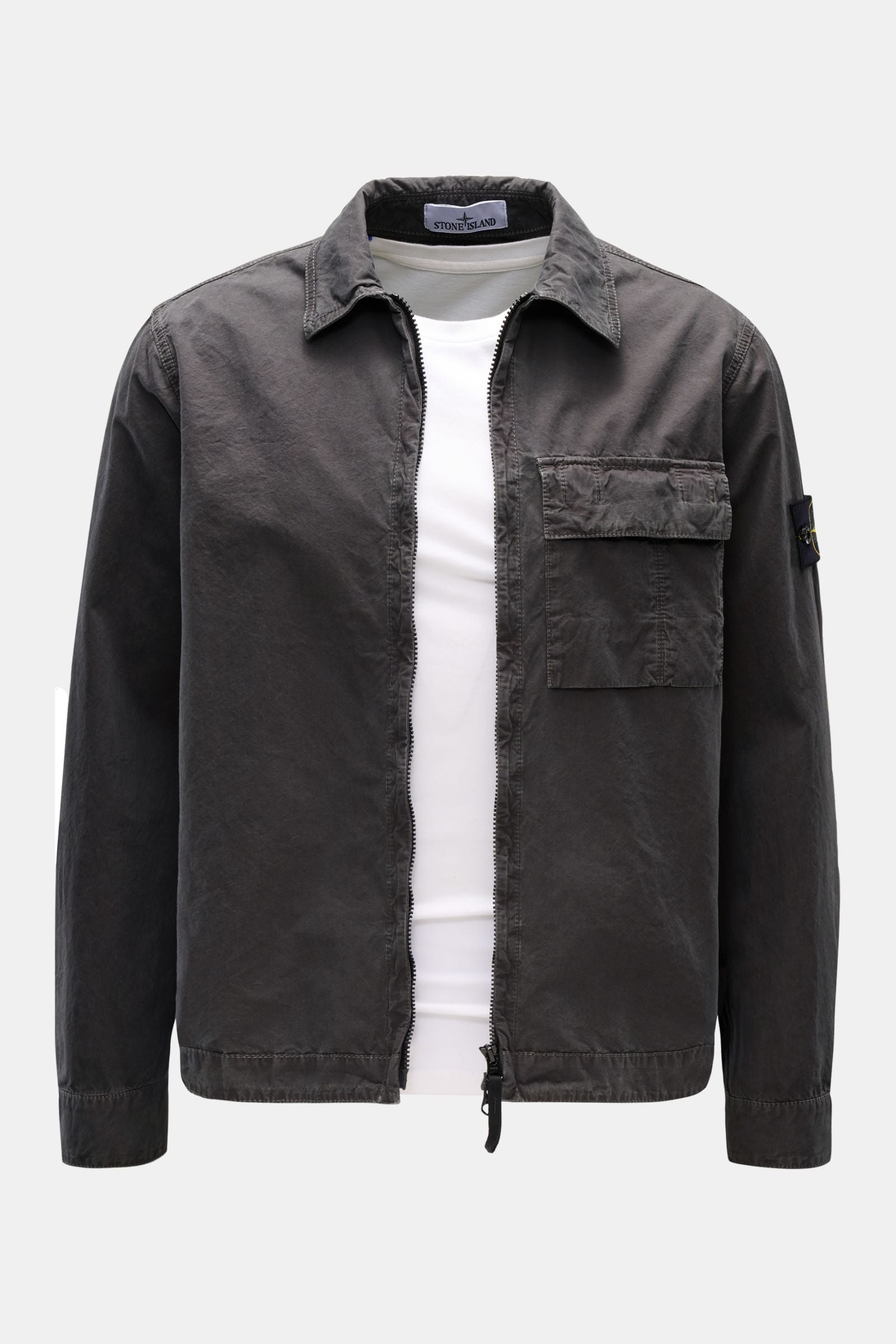 Stone Island Overshirt 'Brushed Canvas' - Dark grey