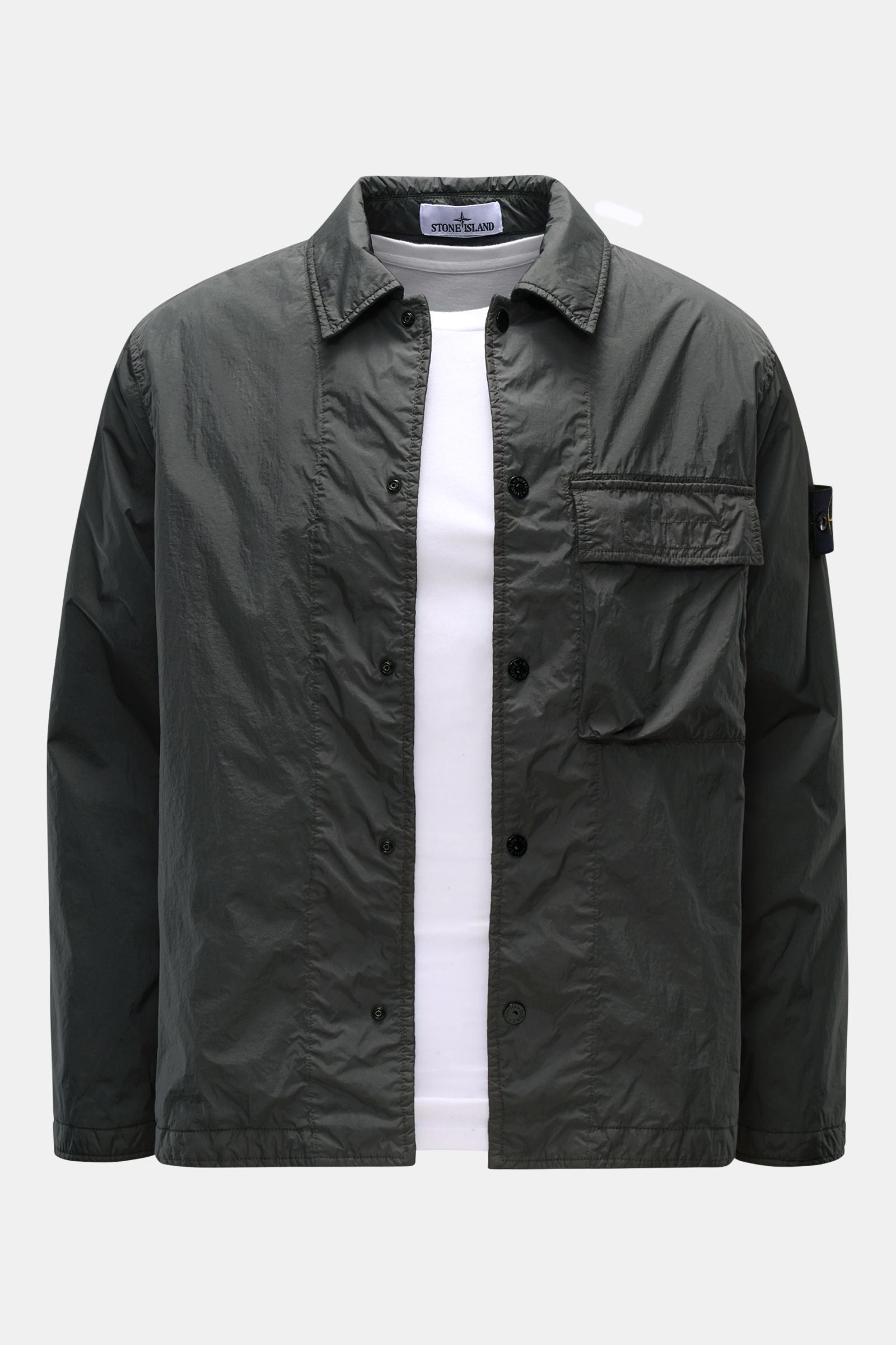 Stone Island Overshirt 'Crinkle Reps' - Dark grey