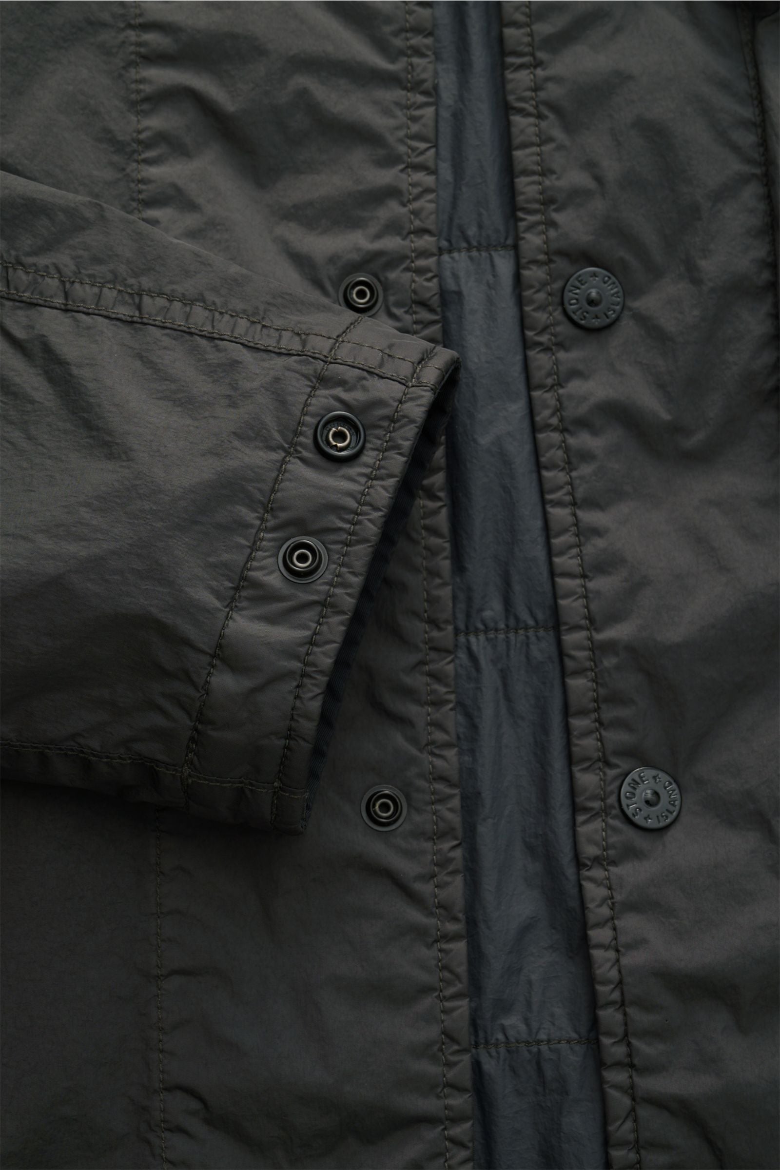 Stone Island Overshirt 'Crinkle Reps' - Dark grey