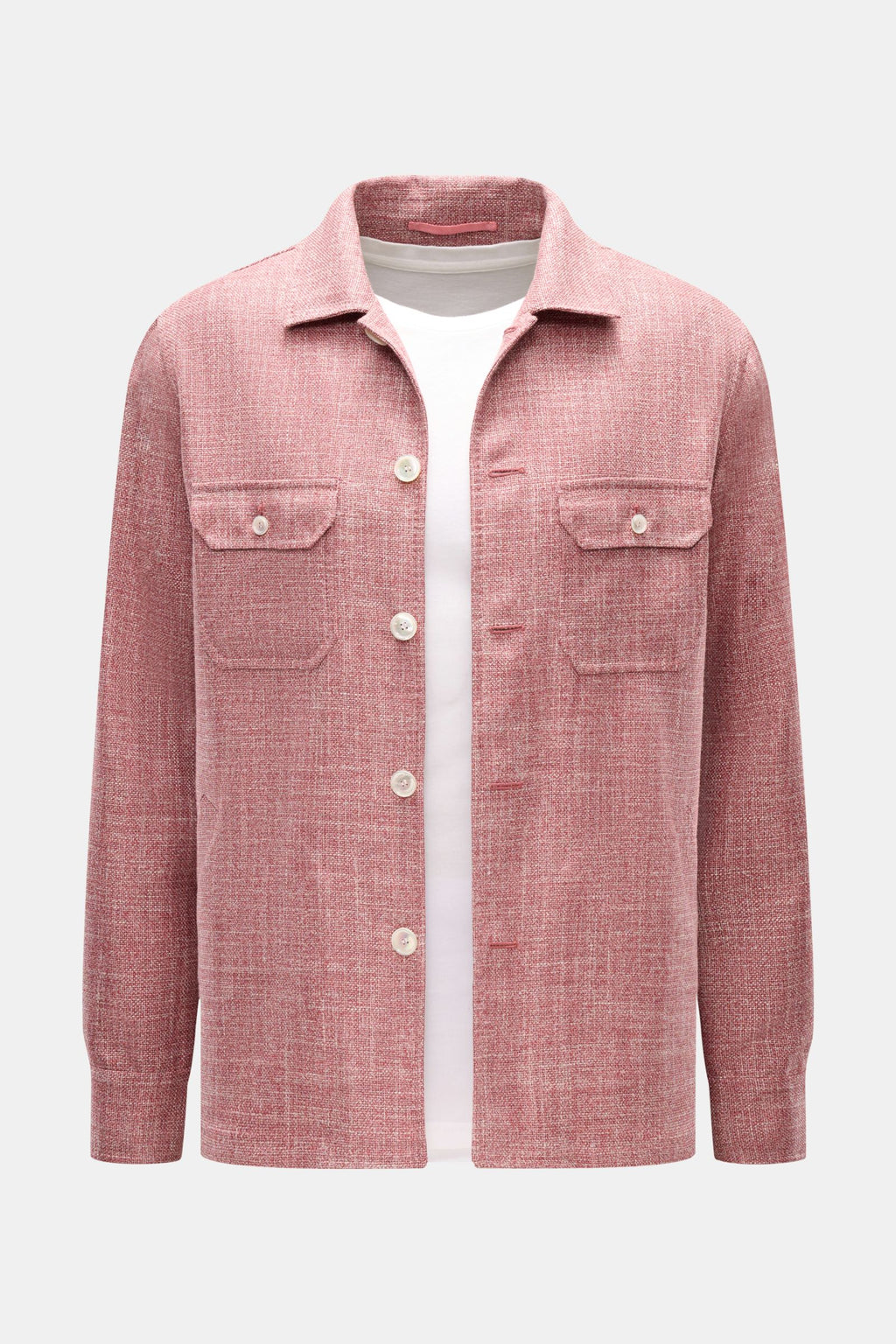 Stile Latino Overshirt 'Gu Texas' dark red/off-white - white mottled