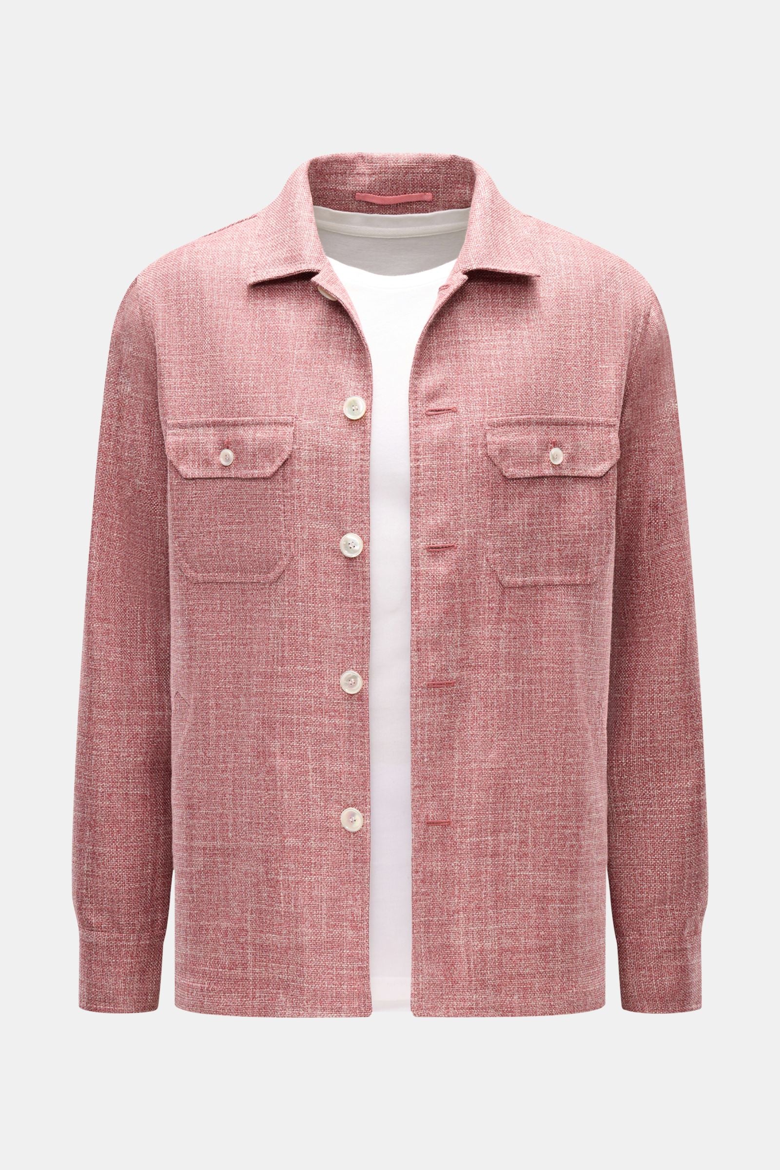 Stile Latino Overshirt 'Gu Texas' dark red/off-white - white mottled