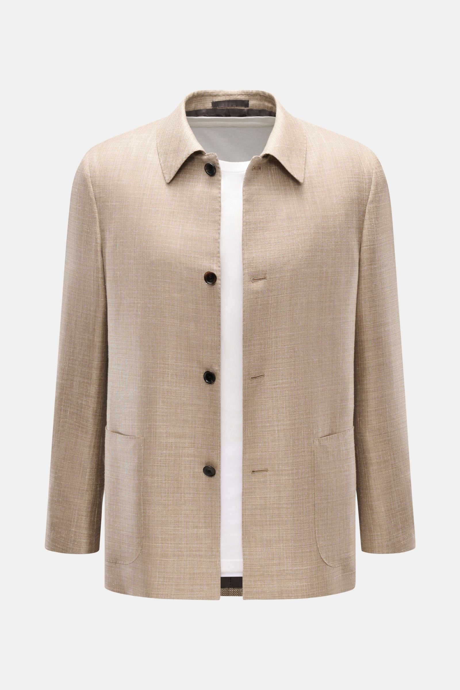Caruso Overshirt 'Fedora' - beige mottled
