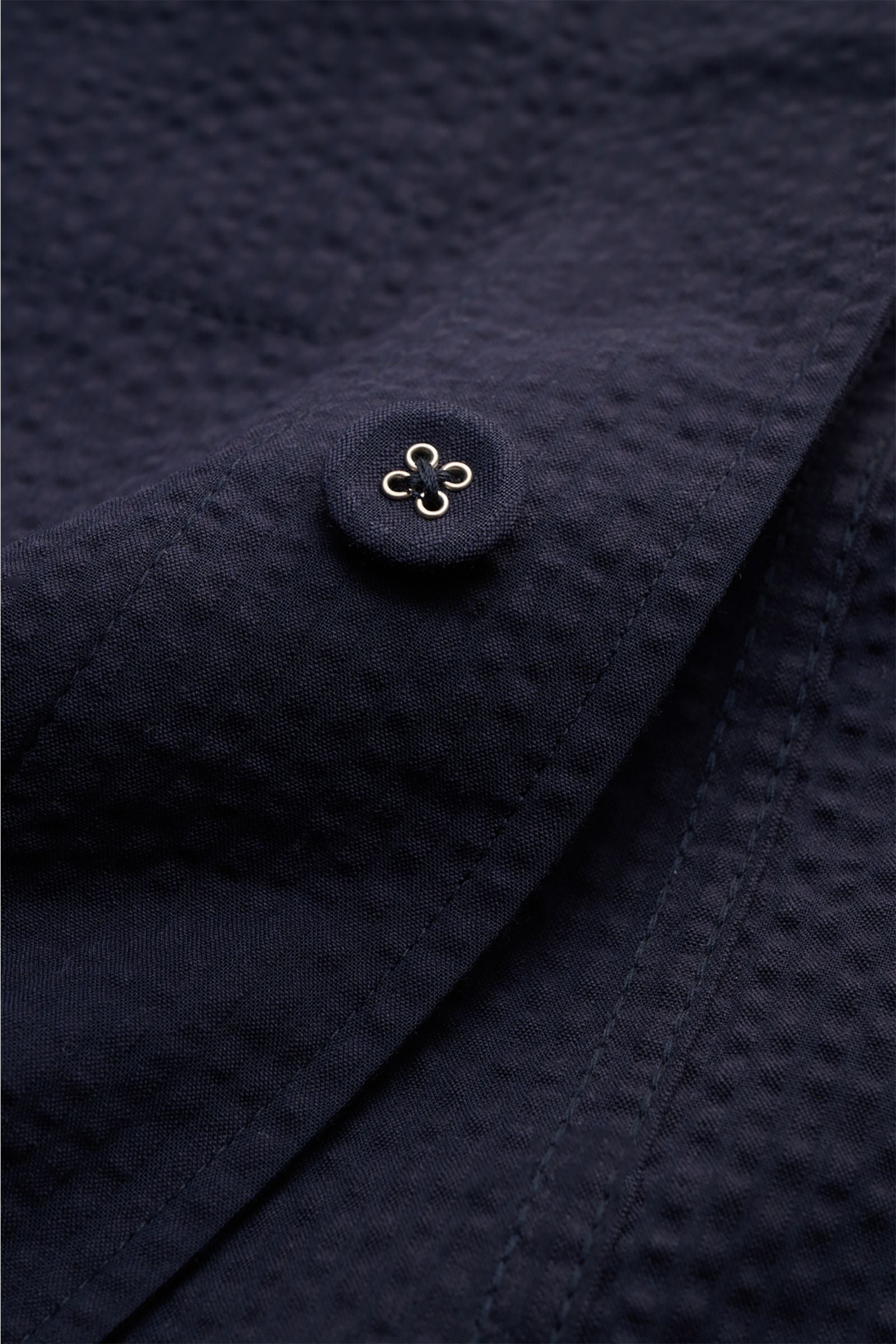 Officine Générale Seersucker overshirt 'Sycamore' - navy