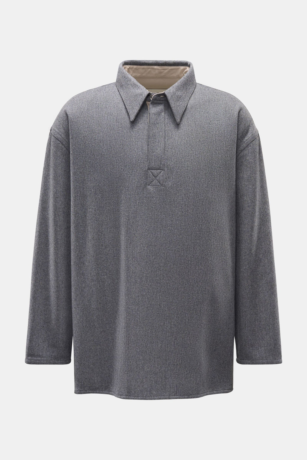Ami Paris Popover flannel shirt Kent collar - grey mottled