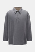 Ami Paris Popover flannel shirt Kent collar - grey mottled