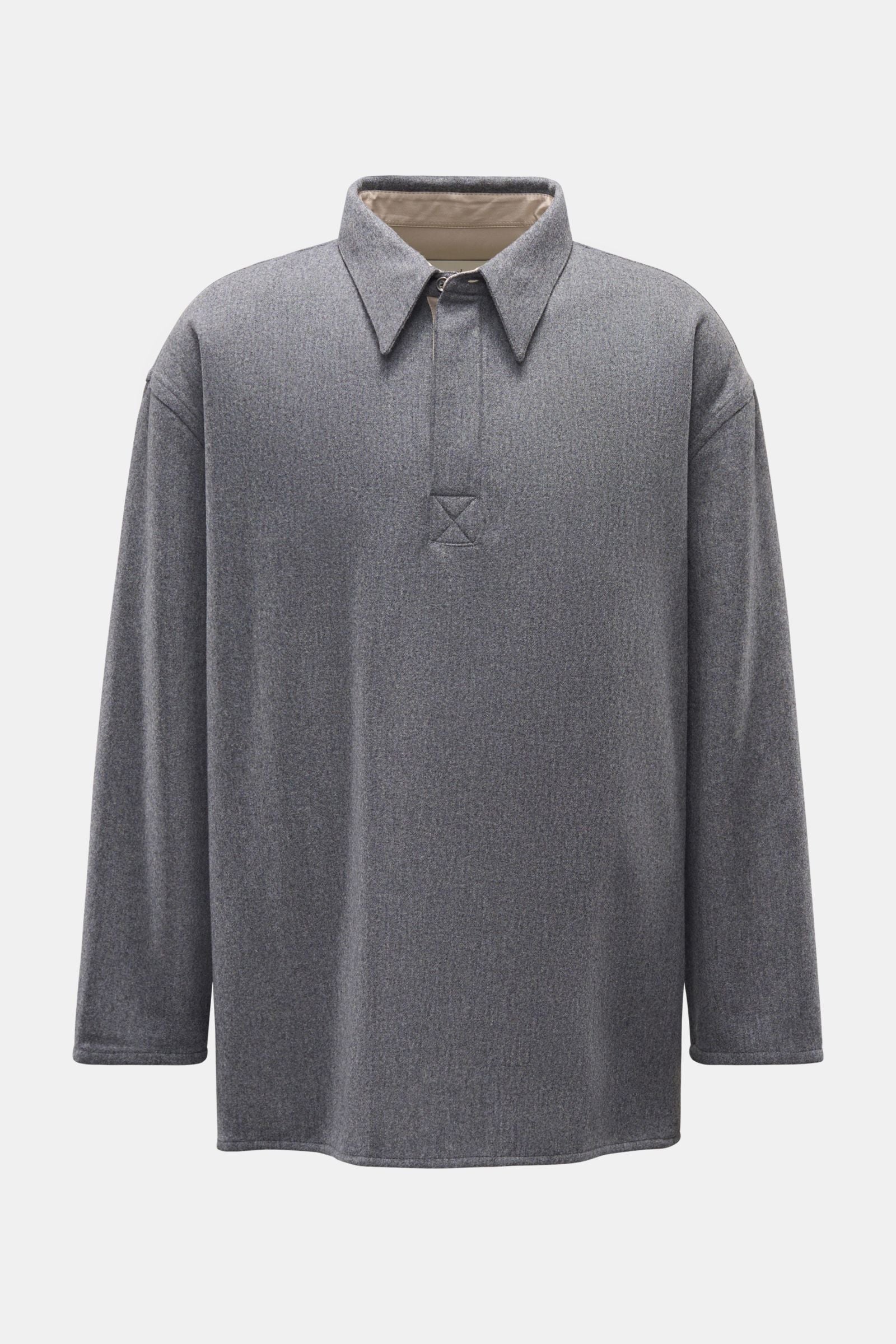 Ami Paris Popover flannel shirt Kent collar - grey mottled