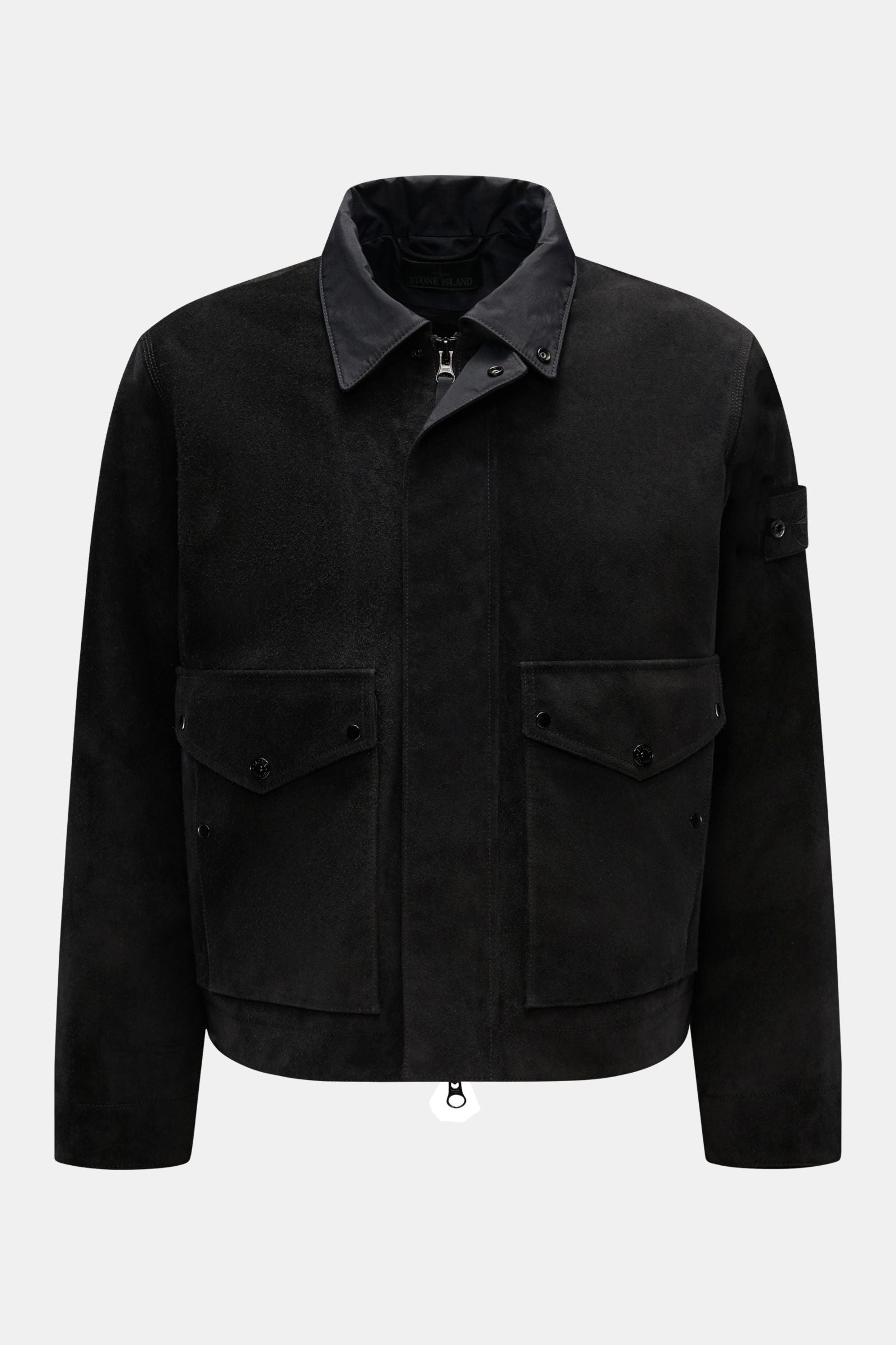 Stone Island Suede jacket 'Ghost Piece' - Black