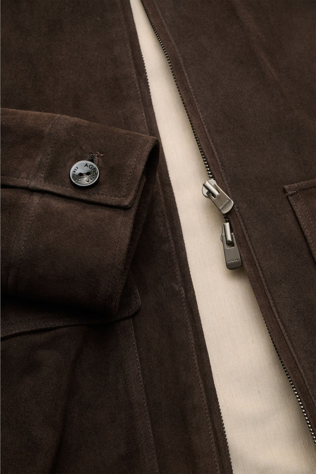 Agnona Suede blouson - dark brown