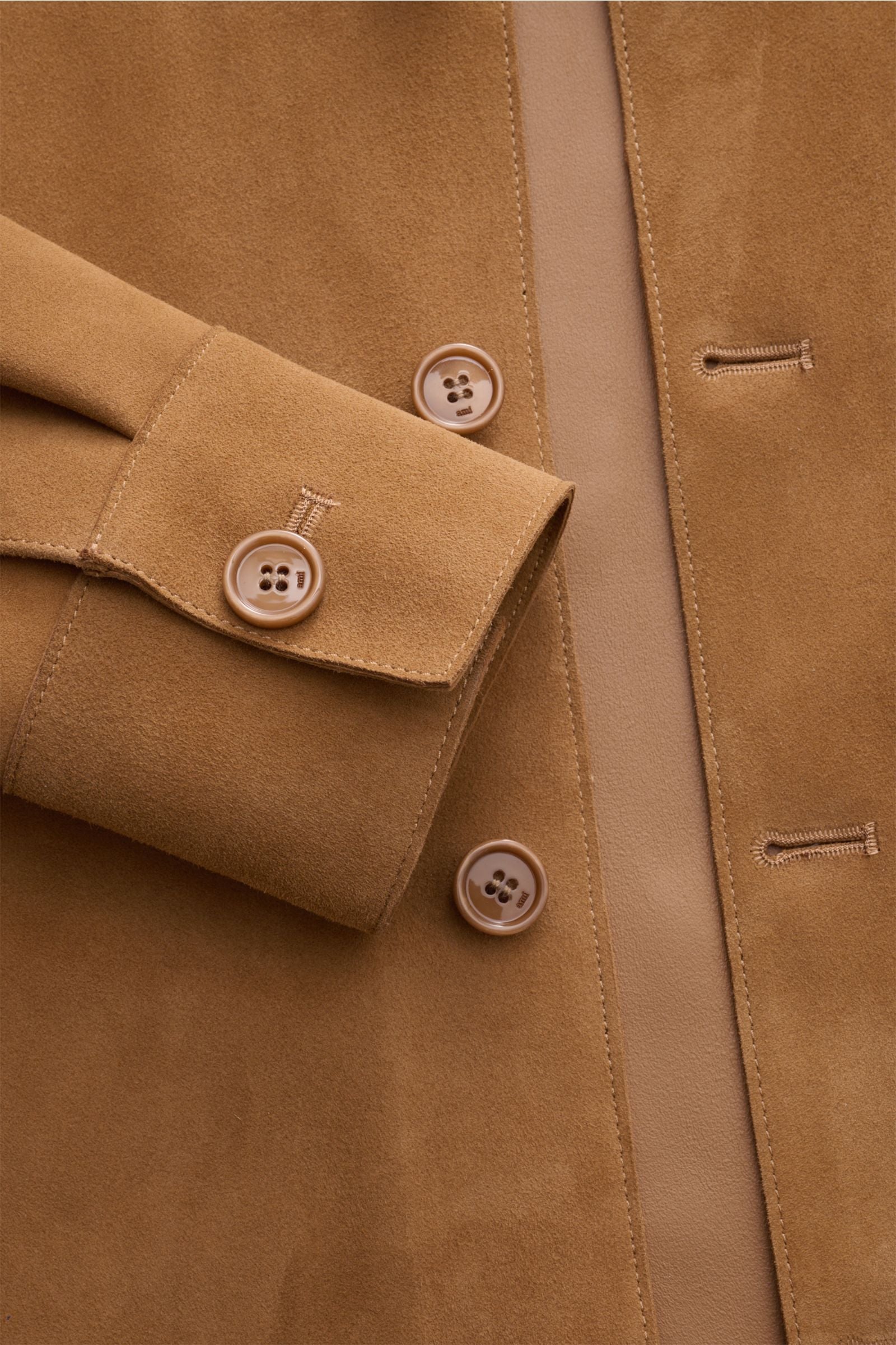 Ami Paris Suede overshirt - camel
