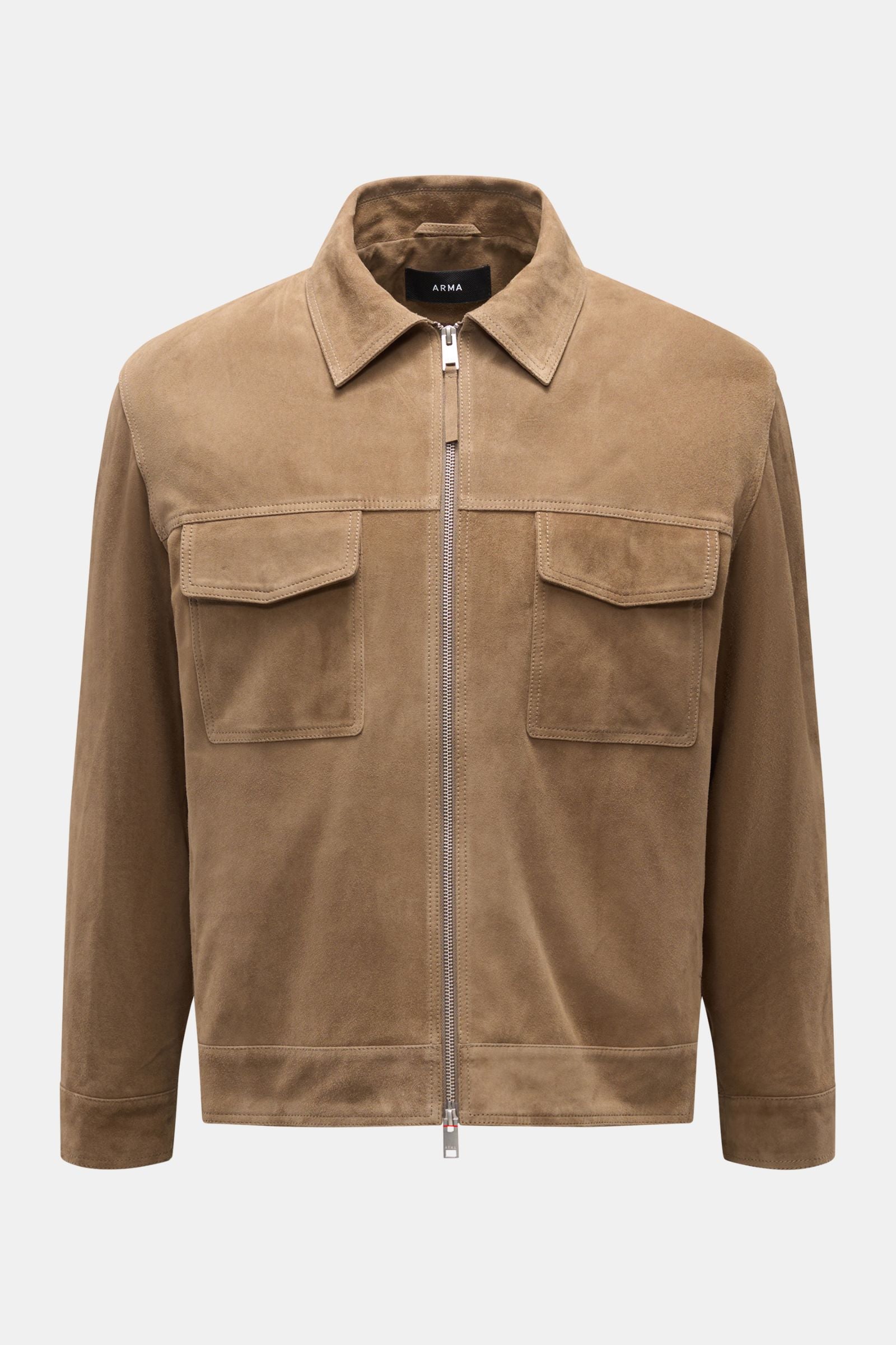 Arma Suede jacket 'Kale' - Taupe